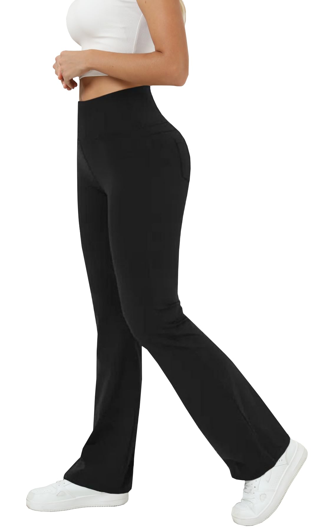 High Waist Flare Yoga Pants for Women with Pockets - Bootcut Tummy Control Workout Leggings - Perfect for Yoga, Gym & Everyday Wear