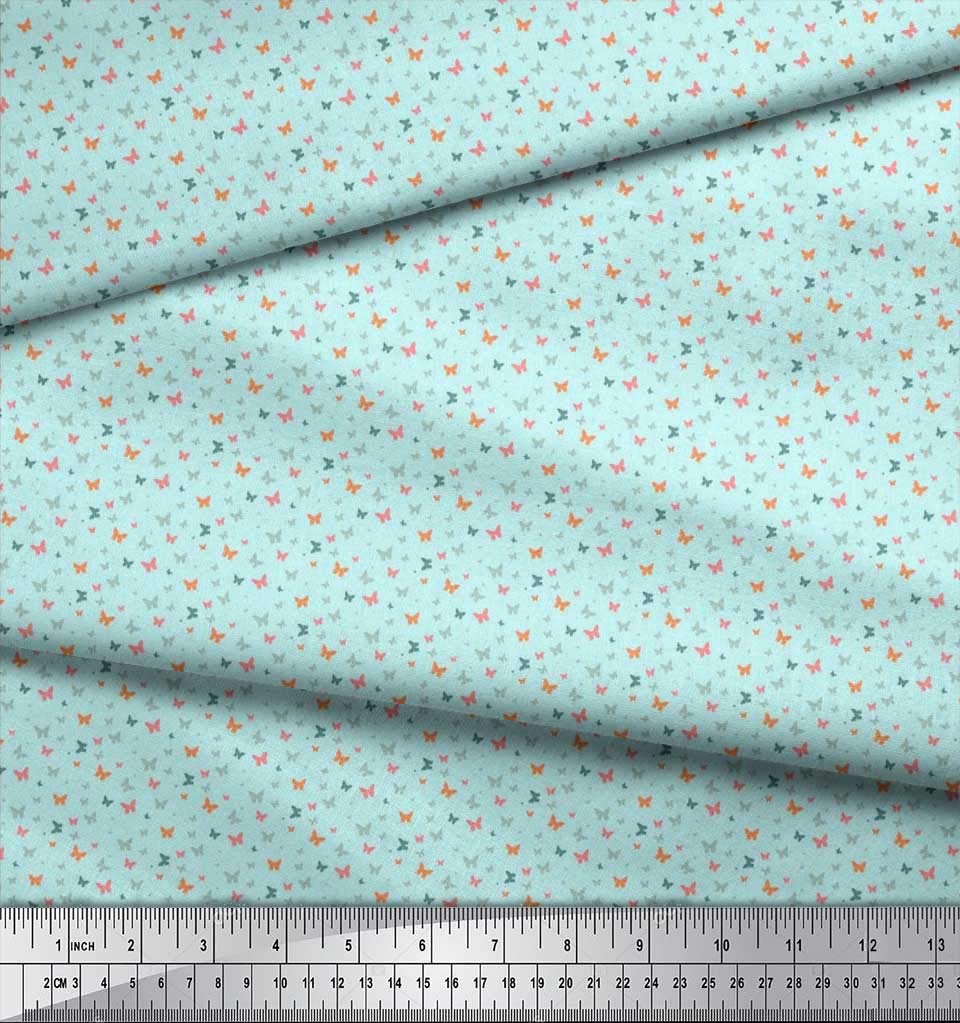 Soimoi Moss Georgette Brown Fabric by The Yard - 42 Inch Wide Printed Shirting Material with Nature-Inspired Small Motifs for Dresses, Blouses & DIY Fashion Projects