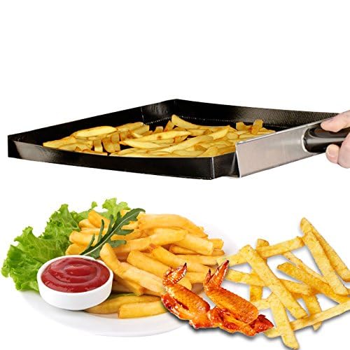 Bluedrop Stainless Steel Toaster Baskets & Grill Baskets - 30x35cm Oven-Safe Crisper Chips Tray, Bakery Mesh Basket for Toast, Fries, Vegetables - Perfect for Home Kitchen & Restaurant Use