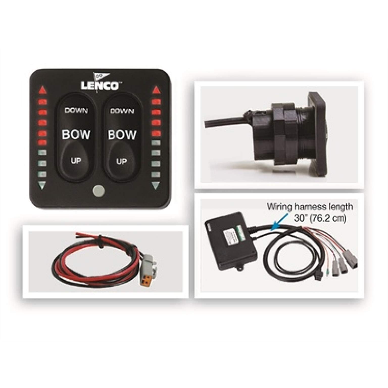 LENCO Marine 15270-001 LED Tactile Switch with Pigtail - Waterproof Boat Switch for Marine & RV Electrical Systems