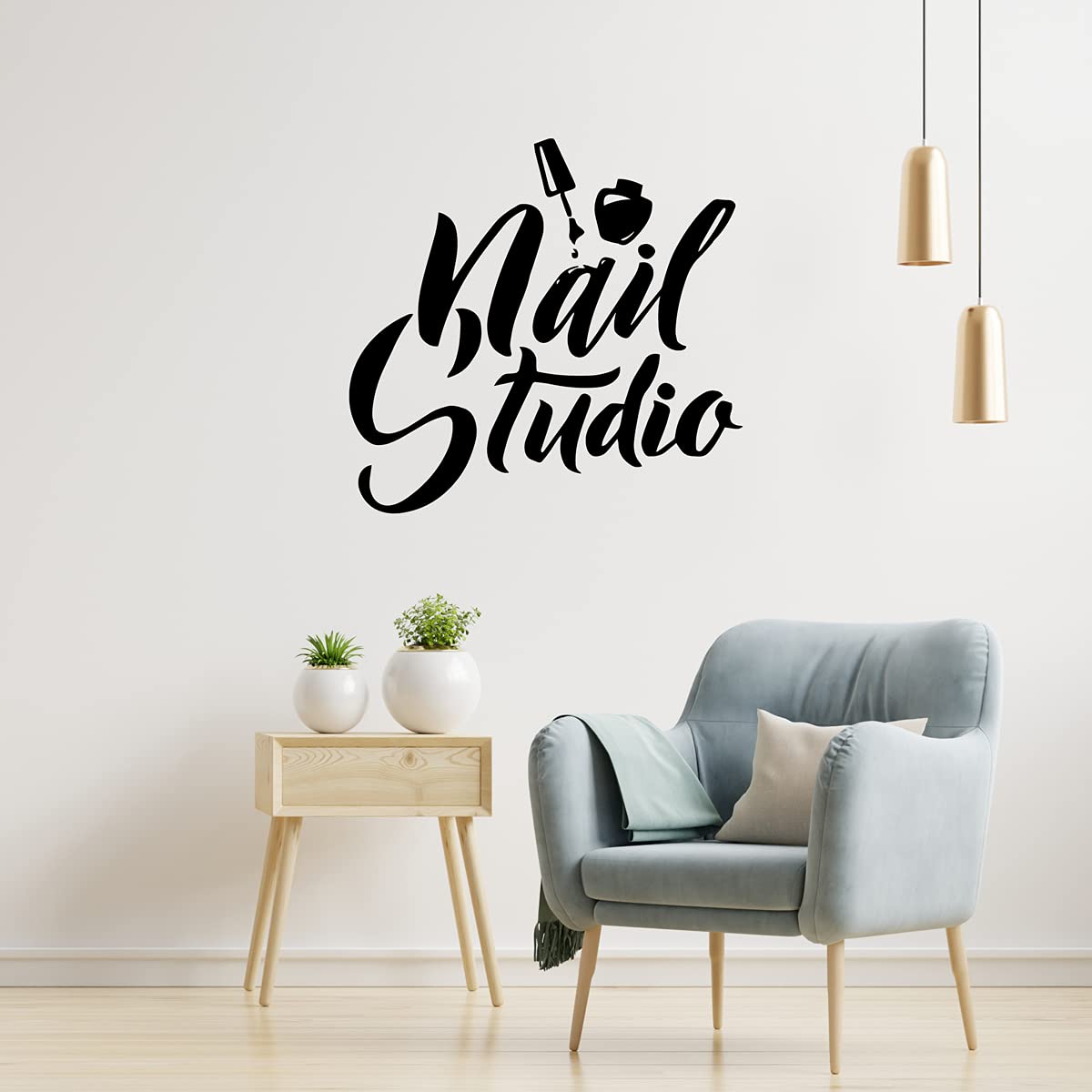SmileArt Nail Studio Wall Stickers - Self-Adhesive Beauty Salon Decor, Home Wall Decals & Murals for Bedroom, Living Room, Nail Salon Decorations