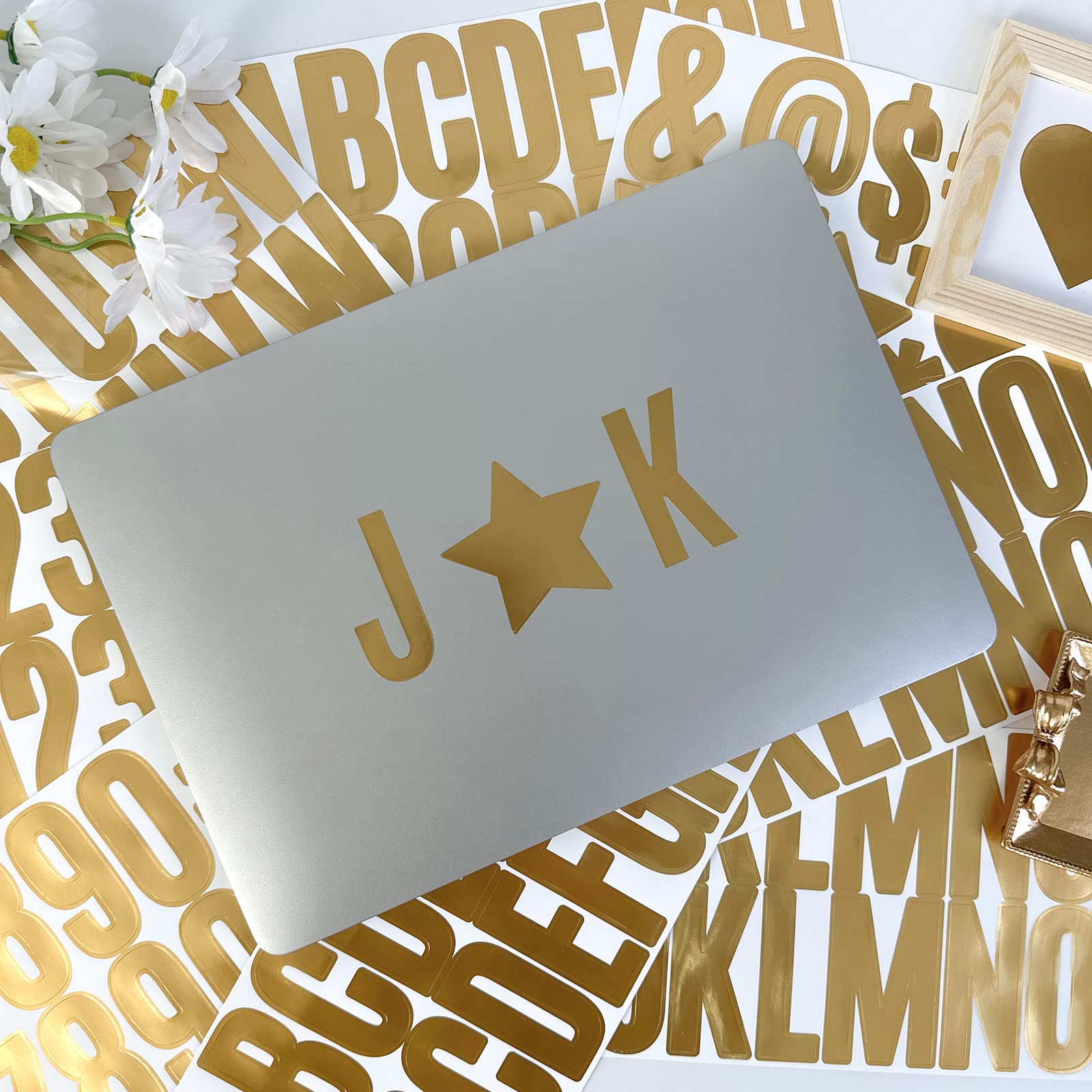 400 PCS Gold Letter Stickers - 24 Sheets Large 2.5 Inch Self-Adhesive Alphabet & Number Stickers, Waterproof for Bulletin Boards, Mailbox Labels, DIY Crafts, Scrapbooking & Home Decor Projects