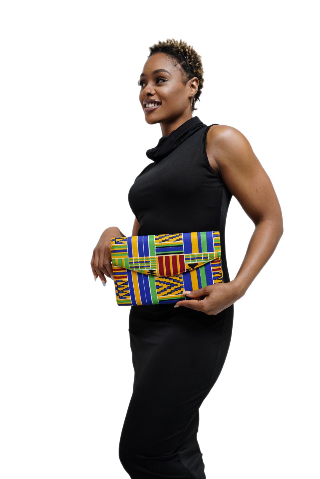 Stylish African Print Clutch Purse for Women - Handmade Ankara Fabric Evening Bag - Perfect for Parties, Weddings & Special Occasions