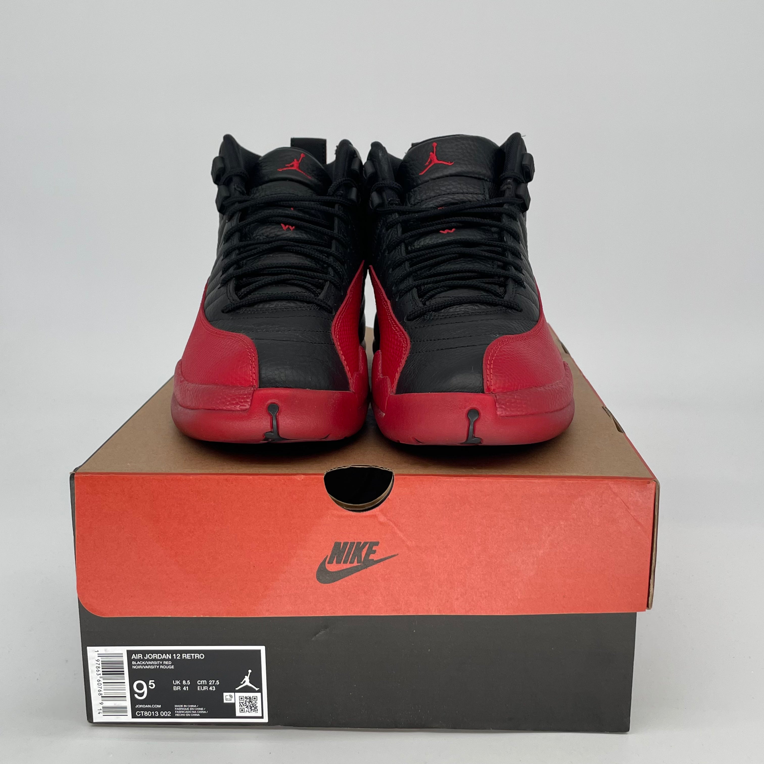 AIR JORDAN 12 FLU GAME Basketball Shoes Men's Size 9.5/11W Black Red Retro Sneakers CT8013-002 - Perfect for NBA Games, Streetwear & Sneaker Collection
