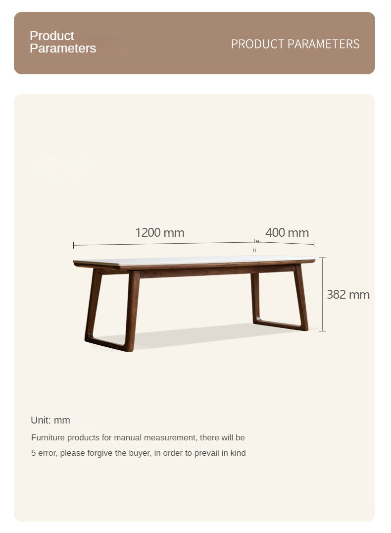 Premium Black Walnut and Ash Solid Wood Rocking Plate Modern Tea Table - Perfect for Living Room, Lounge, and Contemporary Home Decor
