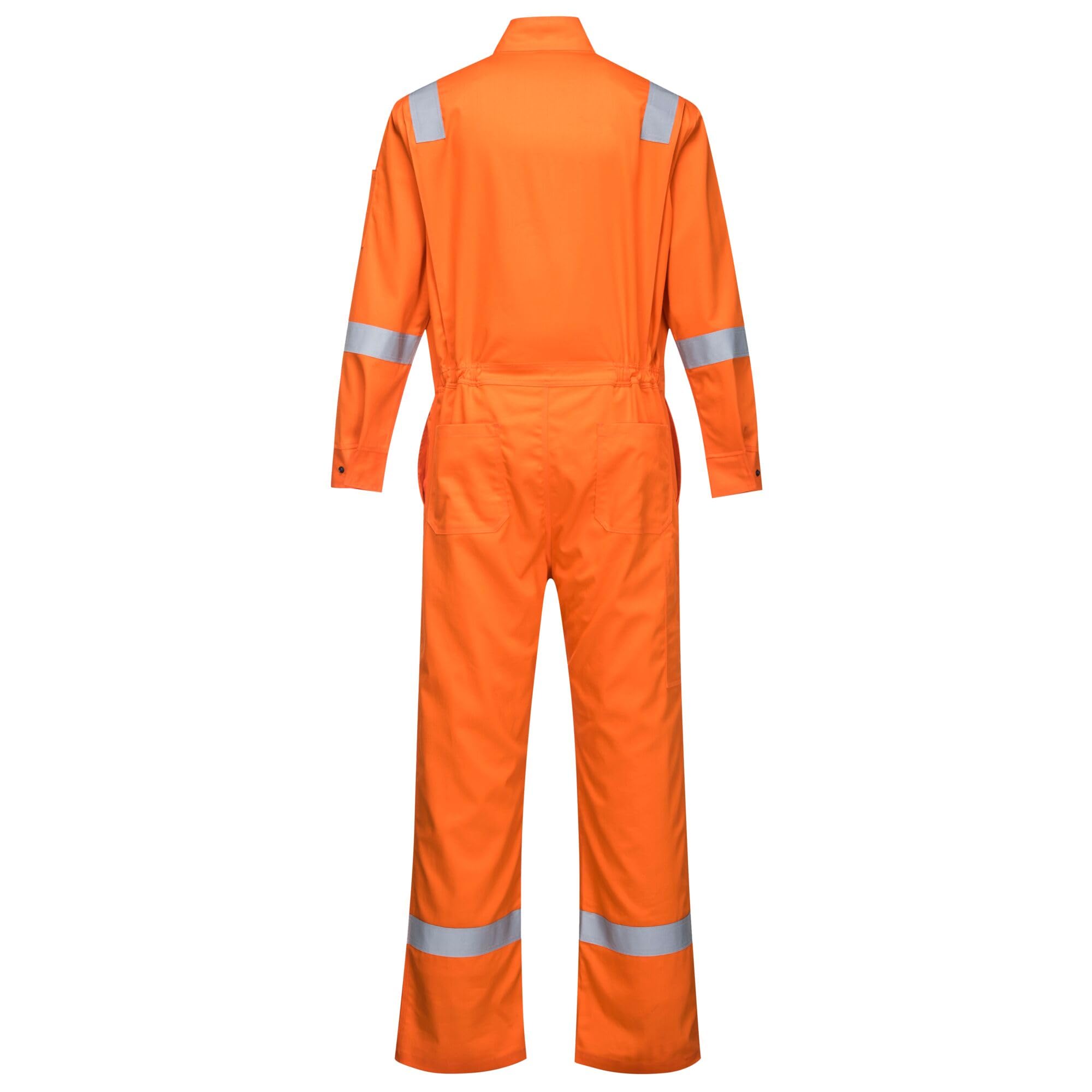 Portwest FR94 Bizflame Fire-Resistant Coverall with Reflective Tape - ASTM/NFPA Certified - Orange Safety Workwear - 4XL for Industrial & Construction Hazard Protection