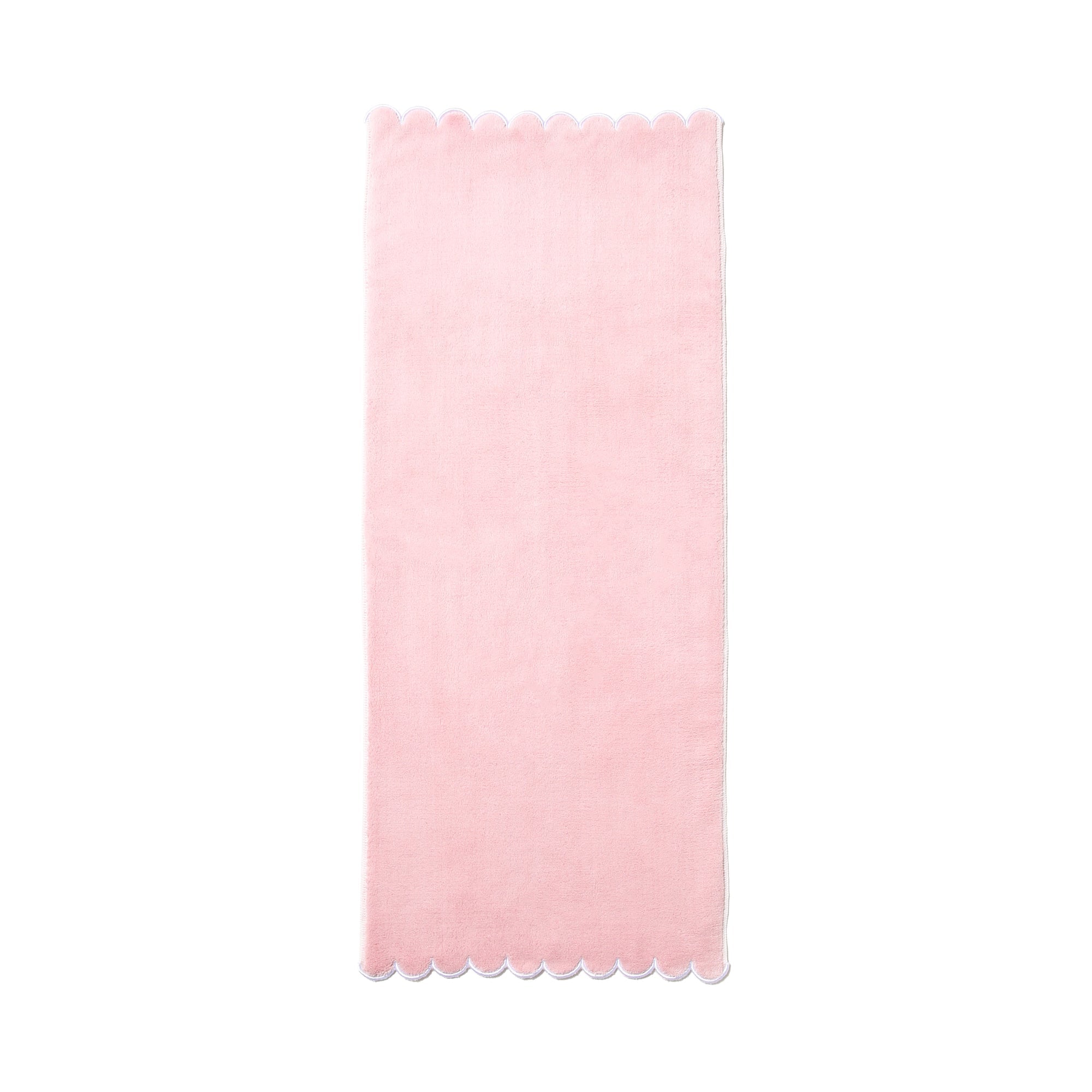 Soft Microfiber Face Towel - Scallop Edge Pink - Gentle Exfoliating & Makeup Removal - Perfect for Skincare, Travel & Gym Use