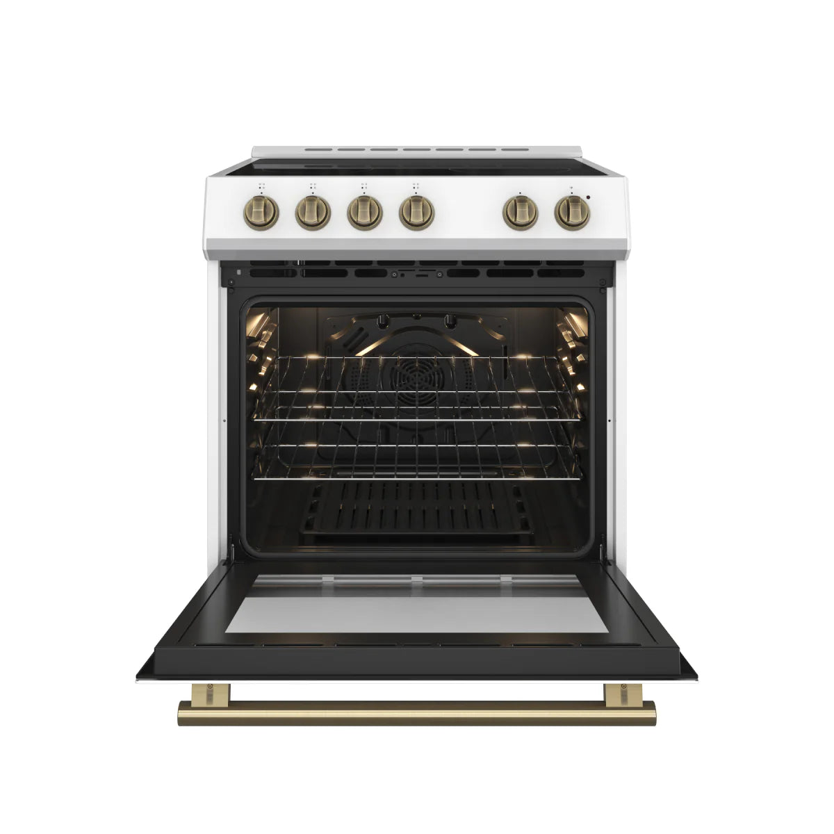FORNO Espresso Leonardo 30 Electric Range, 30-Inch White Built-In Cooktop with 4 Sealed Burners - Perfect for Modern Kitchens & Home Cooking