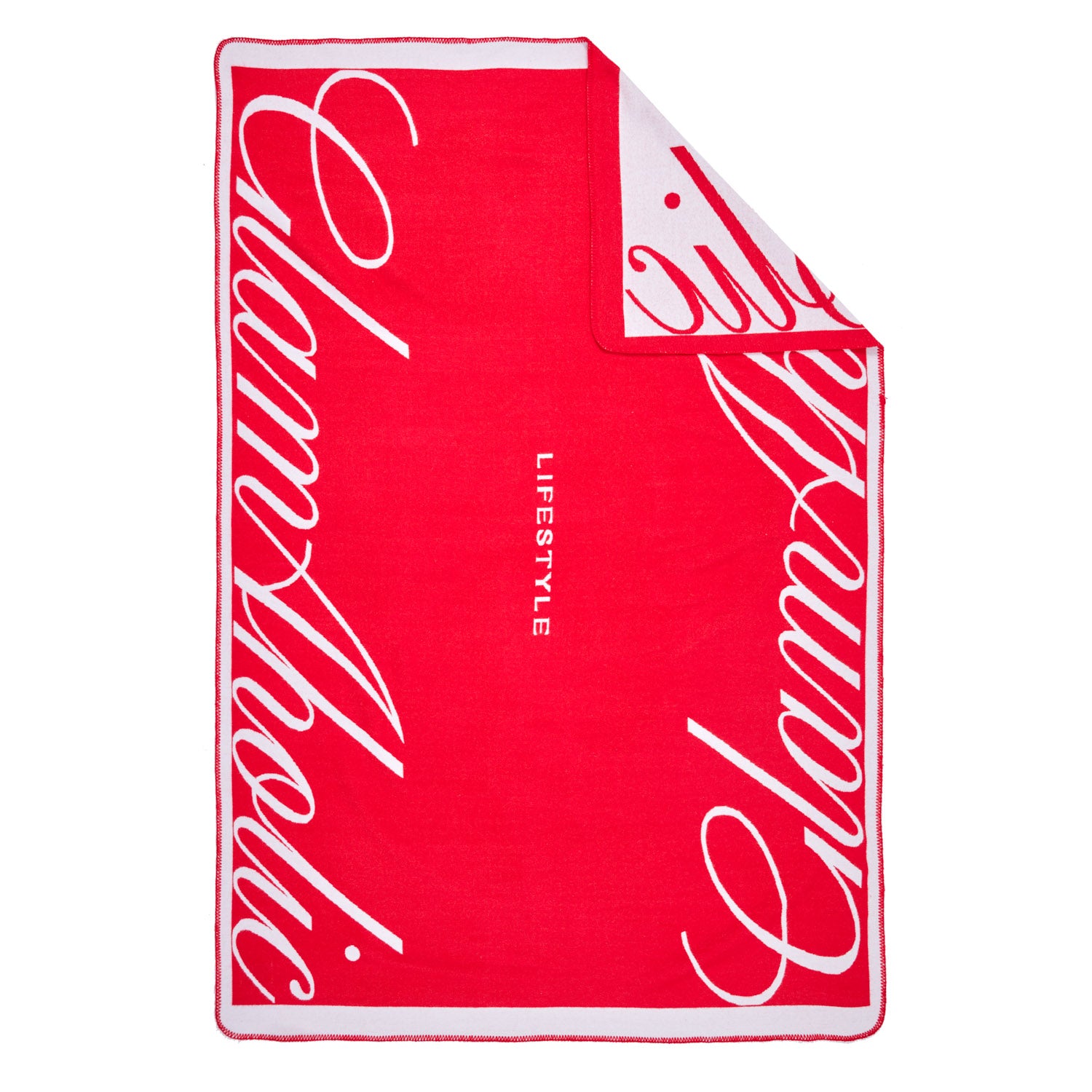 Signature Logo Luxe Throw Blanket - Soft & Cozy Red Fleece Blanket for Couch, Bed, Sofa - Perfect for Home Decor, Gifts & Winter Warmth
