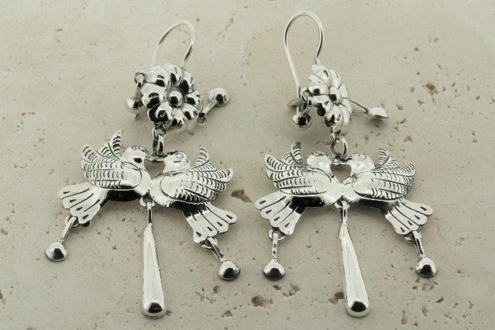 Love Birds & Flower Drop Earrings for Women - Elegant Dangle Jewelry for Weddings, Parties & Special Occasions