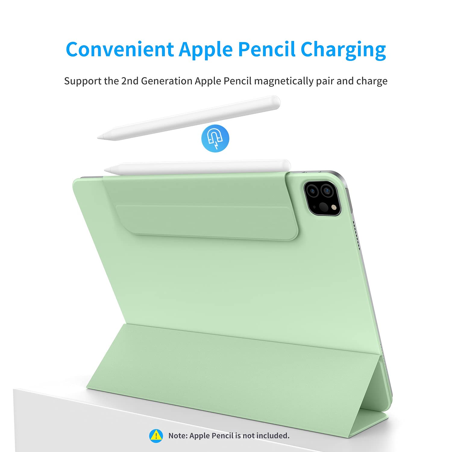Magnetic Case for iPad Air 5 2022 / iPad Air 4 / iPad Pro 11 2021 2020 2018 - Auto Sleep/Wake & Apple Pencil Charging - Lightweight Trifold Stand Cover (Matcha Green) - Perfect for Work, Study & Travel