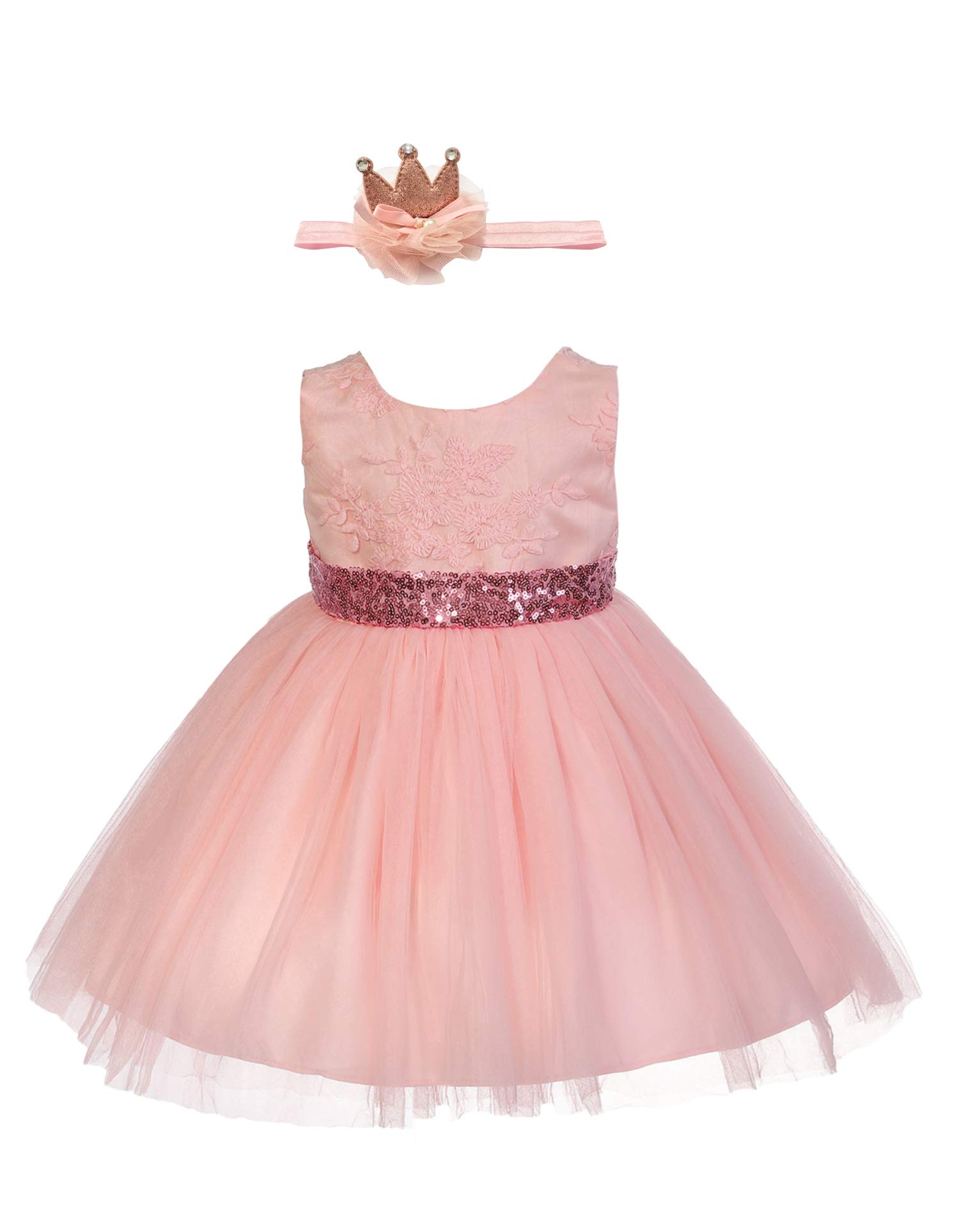 Weileenice Girls Kids Tulle Flower Dress for Baby Girl - Princess Wedding Pageant Birthday Party Dresses - Perfect for Special Occasions, Photo Shoots & Celebrations