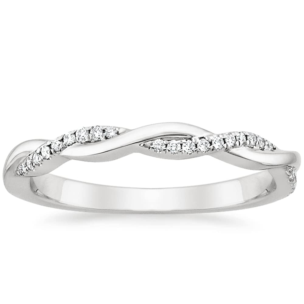 925 Sterling Silver/10k/14k/18k Gold 1/8 ct. tw. Diamond Twisted Infinity Wedding Band Ring for Women - Elegant Diamond Engagement & Anniversary Ring with Free Engraving (Size 3-12) | Perfect for Proposals, Weddings & Romantic Gifts