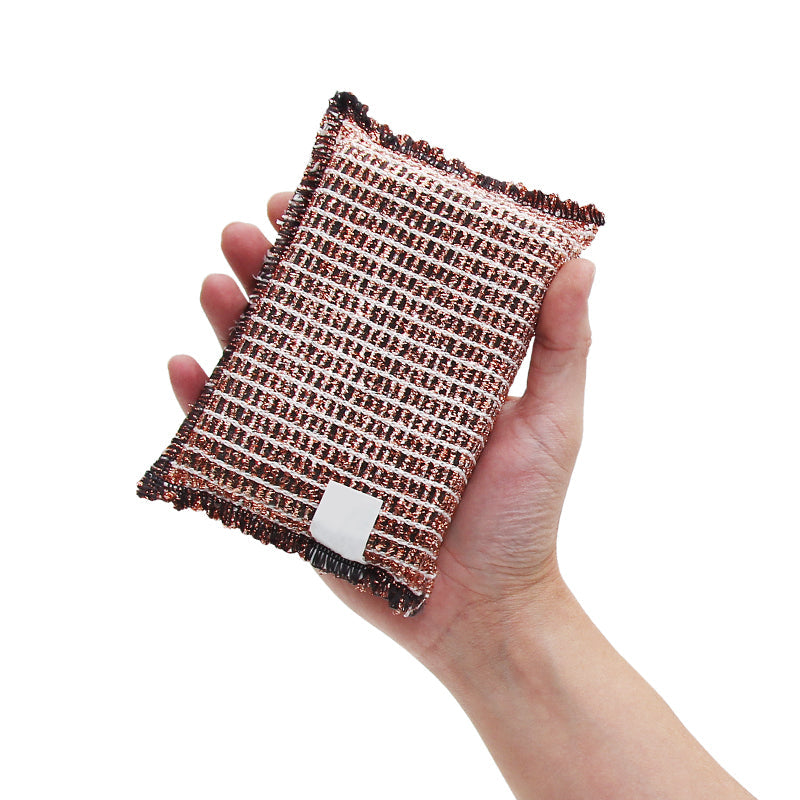 Premium Copper Cleaning Sponge for Kitchen & Bathroom - Heavy Duty Scrubber for Pots, Pans, Sinks & Stovetops - Rust-Free & Scratch-Resistant Cleaning Pads