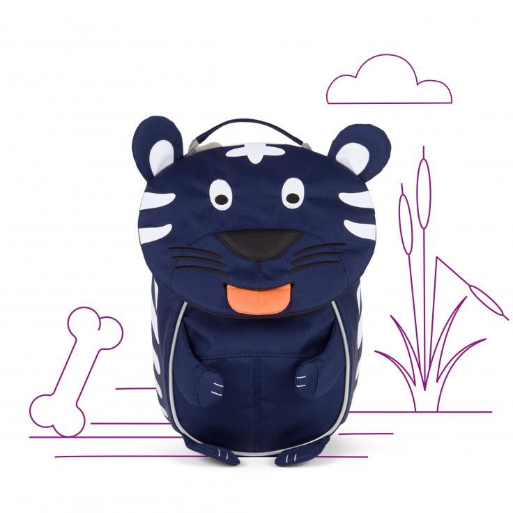 Affenzahn Small Toni the Blue Tiger Backpack for Kids - Durable & Lightweight School Bag for Boys & Girls - Perfect for Preschool, Daycare & Outdoor Adventures