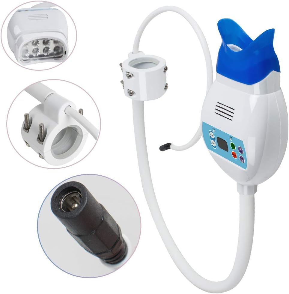 24W LED Teeth Whitening Lamp with 8 Lights - Fast Bleaching Accelerator for Dental Office & Home Use - Perfect for Dentists & At-Home Whitening Kits