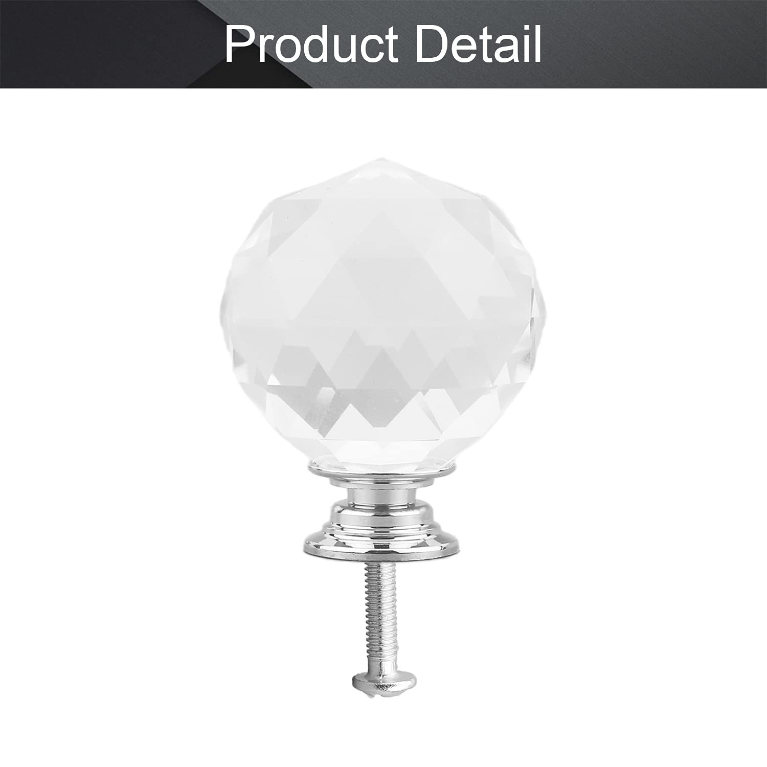 **MroMax Crystal Aluminum Cabinet Knobs - Transparent Pull Handles for Drawers, Cupboards, Dressers, Bookcases & Wardrobes (1-Pack) - Perfect for Modern Home & Office Furniture**