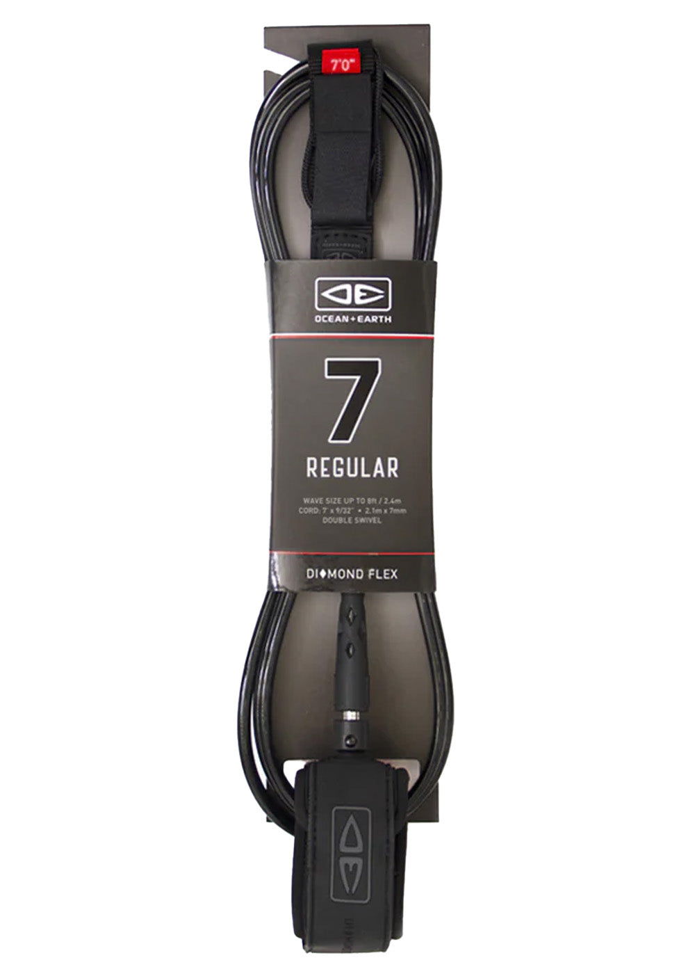 Ocean & Earth Diamond Flex Regular Surf Leash 7ft - Premium Surfboard Safety Cord for All Wave Conditions | Perfect for Beginners & Pro Surfers at Beach & Competition