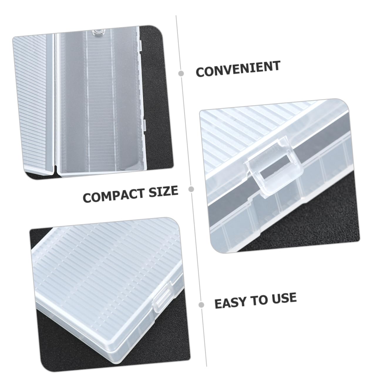 Levemolo 2-Pack Clear PP Battery Storage Box - Small Battery Organizer & Plastic Container for AA AAA Batteries - Perfect for Home, Office, and Travel Organization
