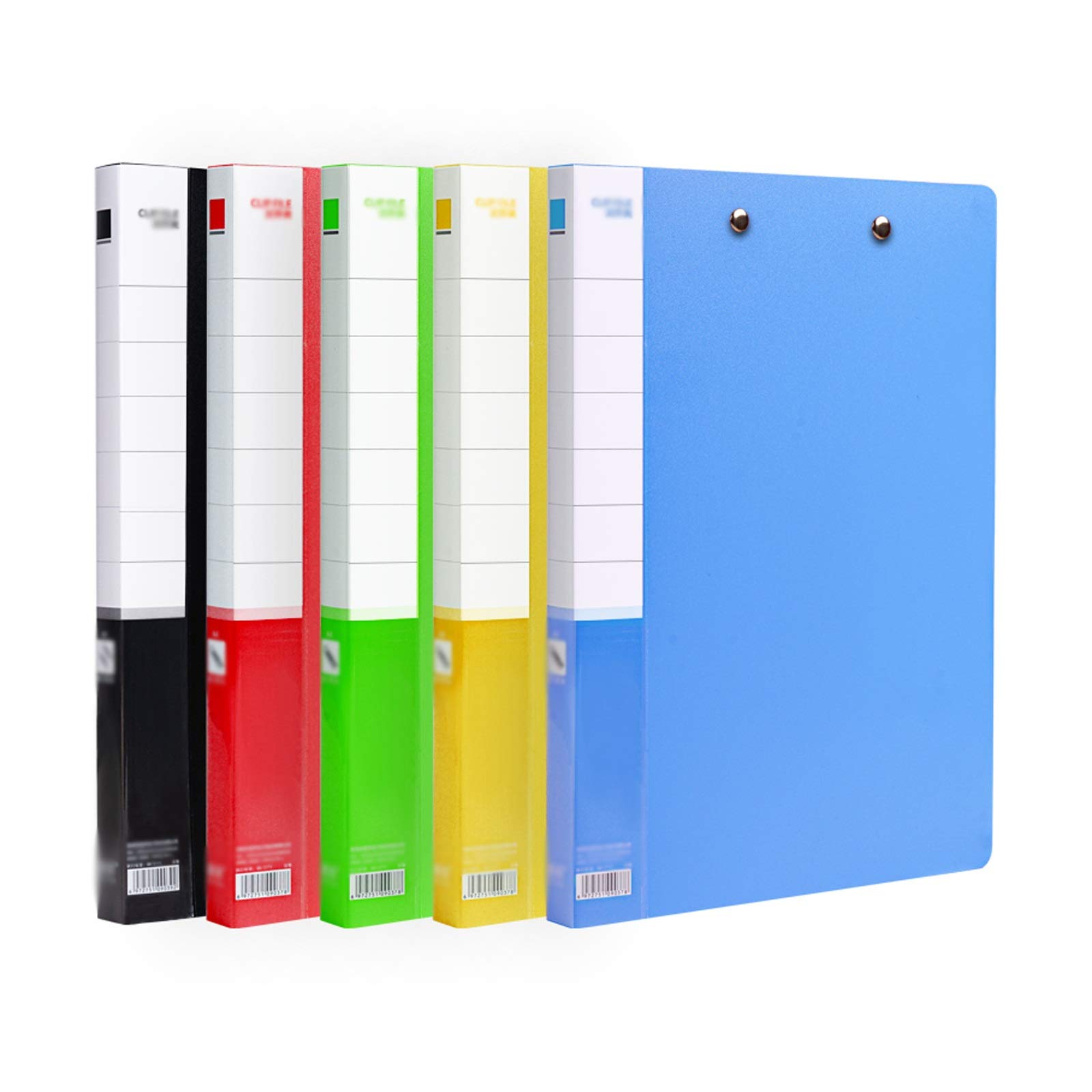 XIAOSAKU Double Clip Plastic Clipboard with Classification Label - 50 Pack for Home, Office, School - Perfect for Nurses, Students, Teachers & Business Professionals - Organize Reports, Presentations & Documents Efficiently