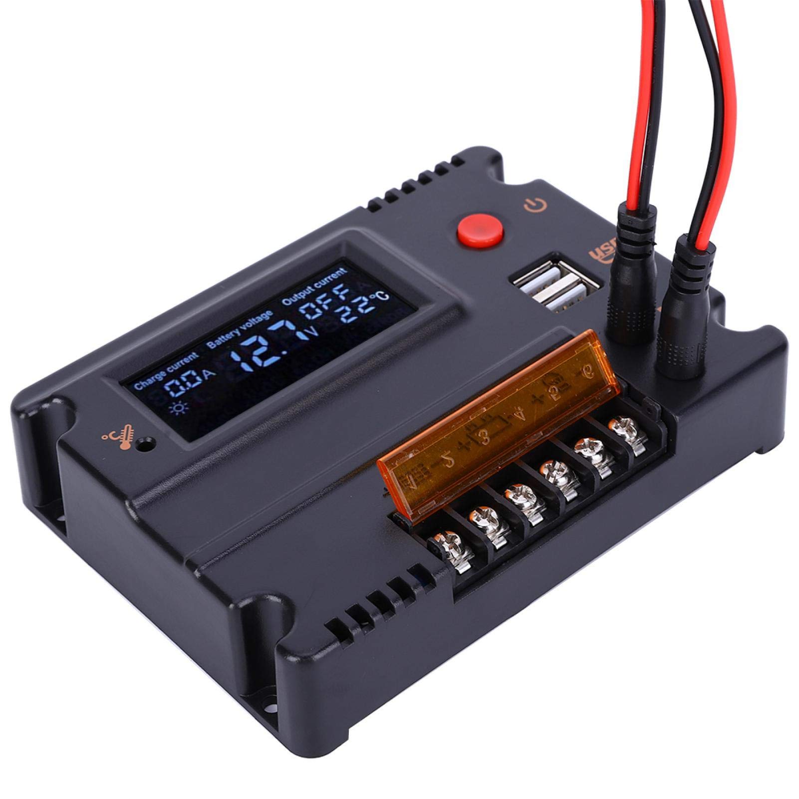 Solar Charge Controller for Lithium Battery - 12V/24V MPPT Intelligent Solar Panel Regulator for Home & Outdoor Use - Perfect for RV, Boat, Off-Grid Power Systems