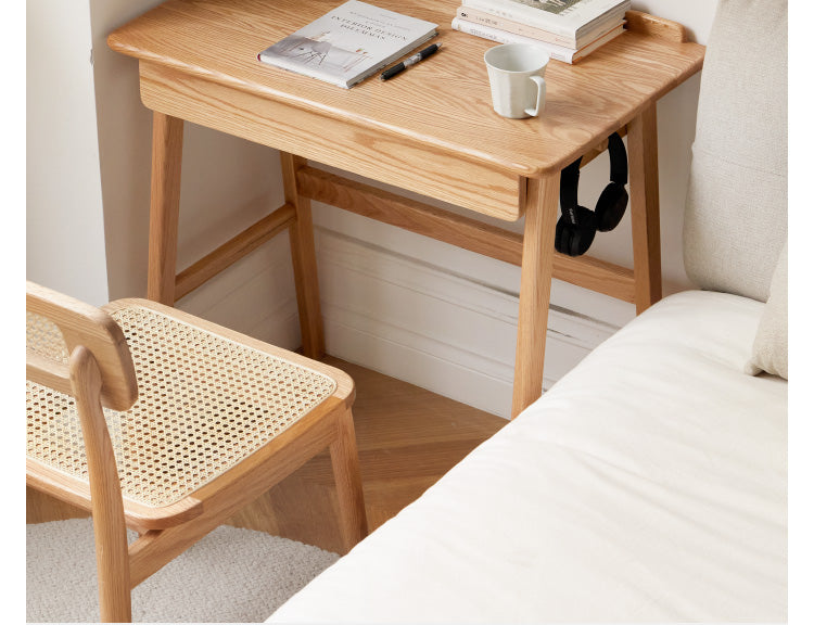 Solid Oak Wood Office Desk - Modern Console Table for Home & Office - Perfect for Workspaces, Living Rooms & Entryways