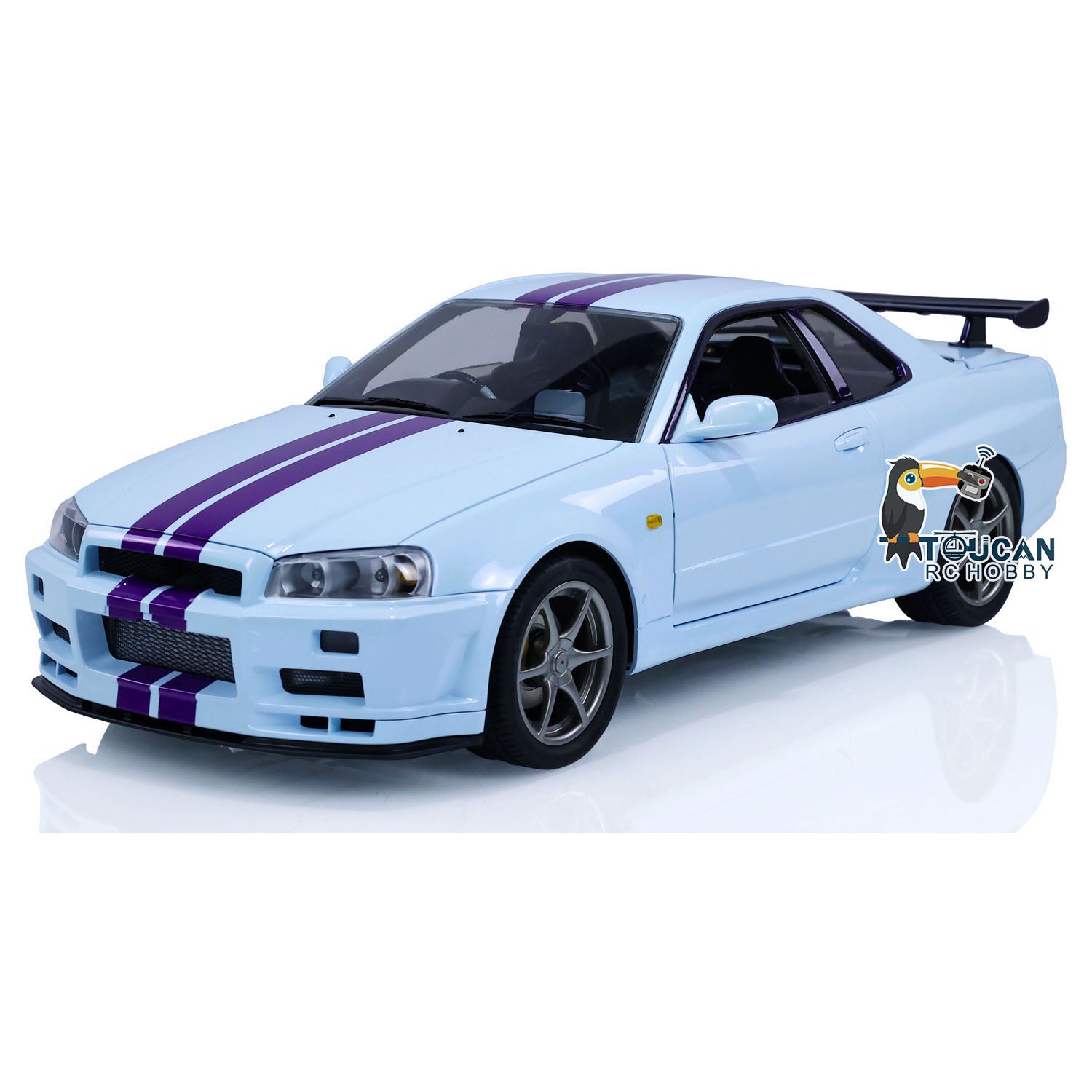 1/8 Scale R34 RC Racing Car 4WD High Speed Remote Control Drift Car with Metal Chassis, Smoke & Sound Effects - Ready to Run (RTR) - Perfect for Off-Road Racing, Drifting & Backyard Fun