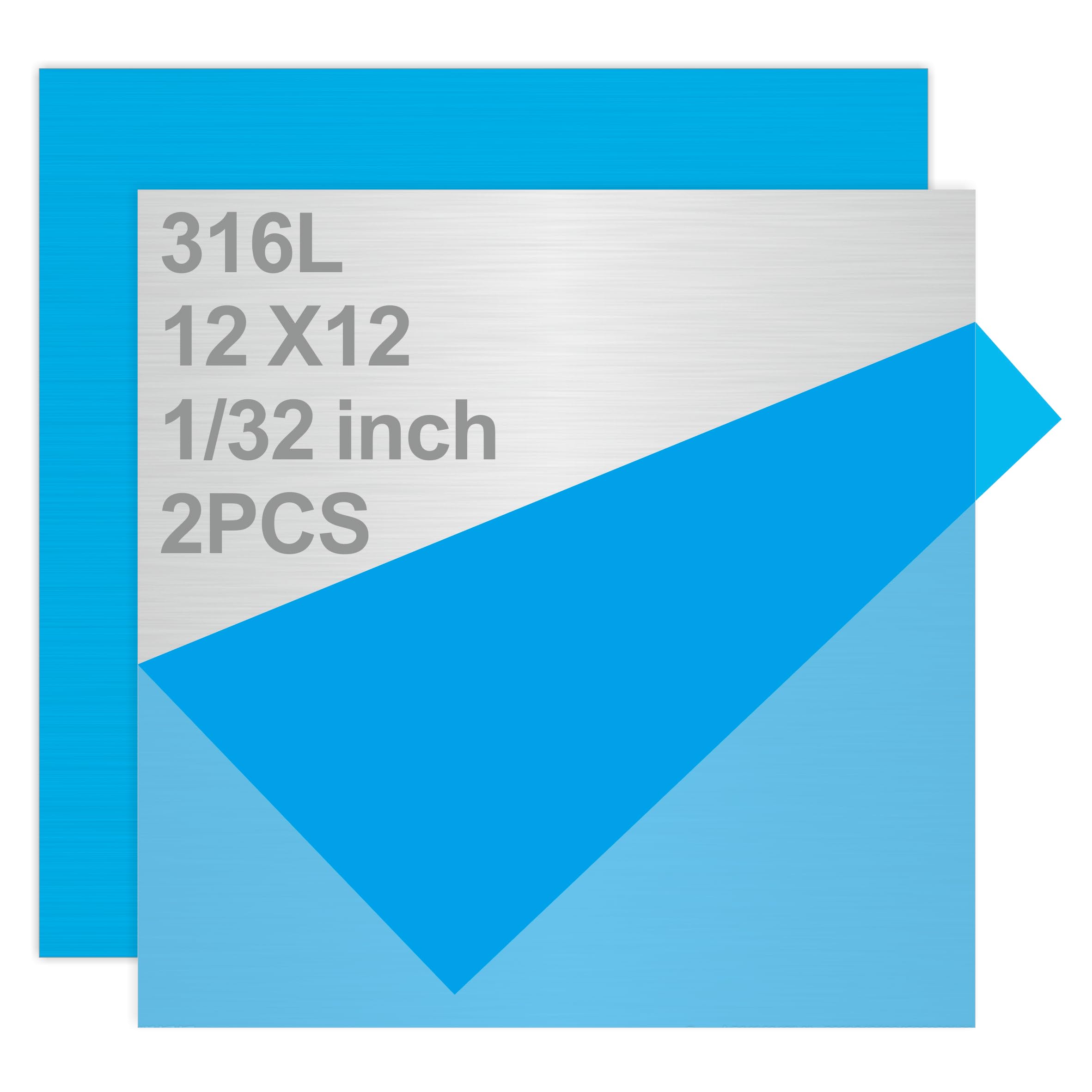 2PCS 316L Stainless Steel Metal Sheets - 12