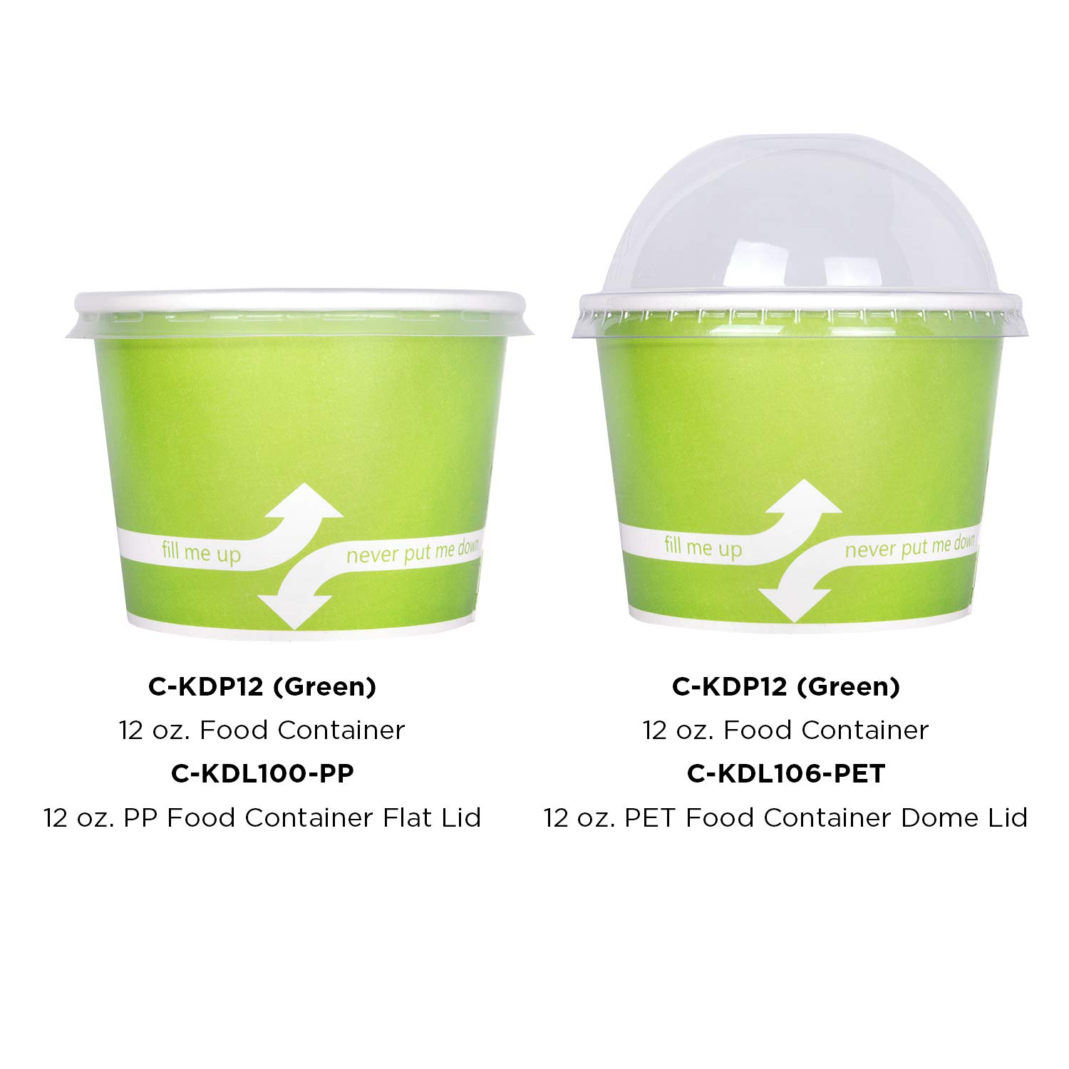12oz (1000 Count) Eco-Friendly Paper Ice Cream Cups & Soup Bowls - Hot/Cold Food Containers for Ice Cream, Gelato, Yogurt, Soups & Snacks - Perfect for Parties, Catering & Dessert Shops - Green