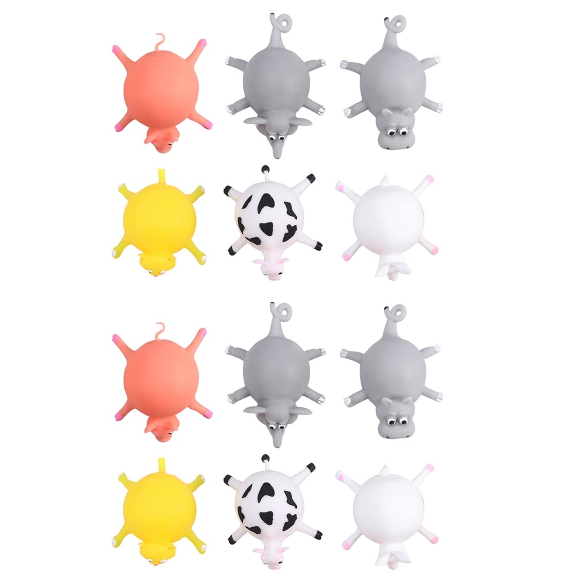 **Balacoo 12-Piece Inflatable Animal Balloon Balls Set - Cartoon Stress Relief Toys for Kids & Adults, Fun Squeeze Balls for Parties, Gifts, and Relaxation (Mixed Styles)**