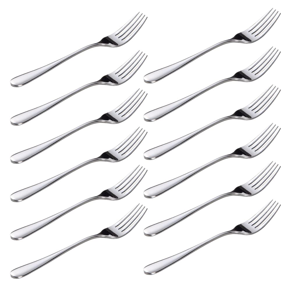 12-Piece Stainless Steel Dessert Forks Set - 5.5 Inch Mirror Finish Salad & Cake Forks for Home, Kitchen, Restaurant, Bar - Perfect for Parties, Events & Wedding Dessert Tables