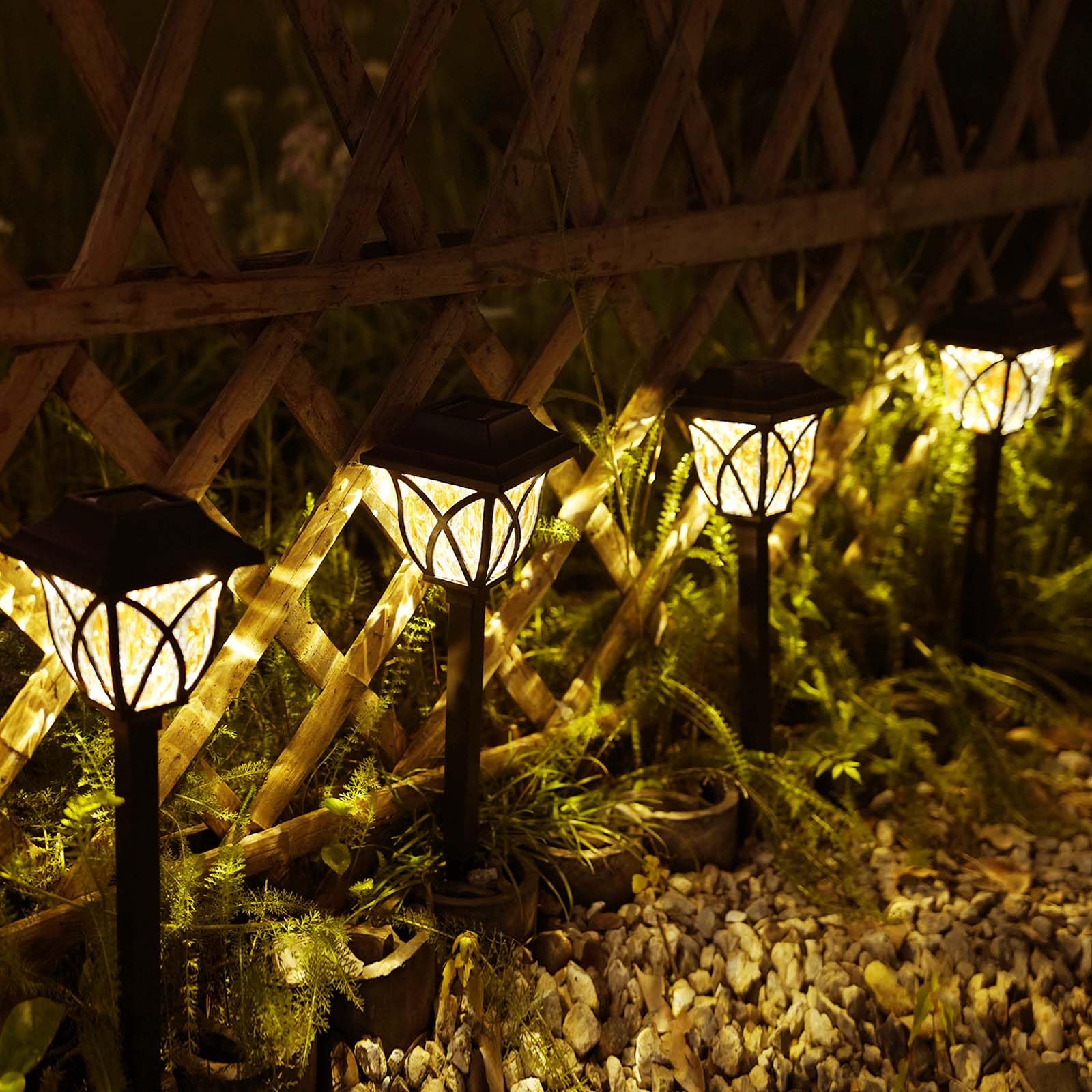 KAQ 2 Pack LED Solar Lights Outdoor Waterproof - Solar Powered Garden Lights with Auto On/Off - Weatherproof Pathway Lighting for Patio, Yard, Driveway & Landscape Decoration | Perfect for Garden Decor, Walkways & Outdoor Nighttime Illumination