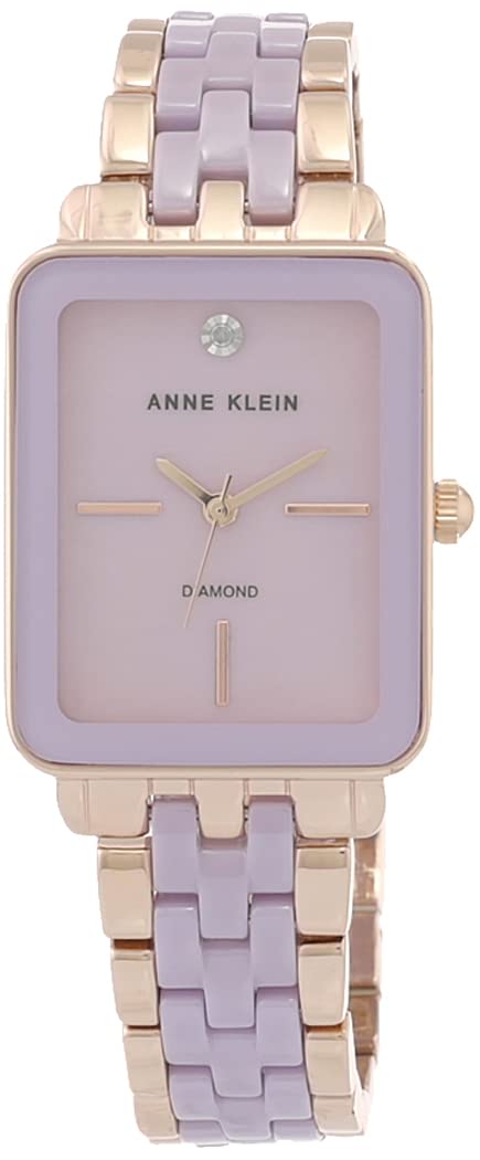 Anne Klein Women's Genuine Diamond Dial Ceramic Bracelet Watch - Luxury Stainless Steel Dress Watch for Women, Water Resistant & Elegant Gift for Her - Perfect for Office, Party & Special Occasions
