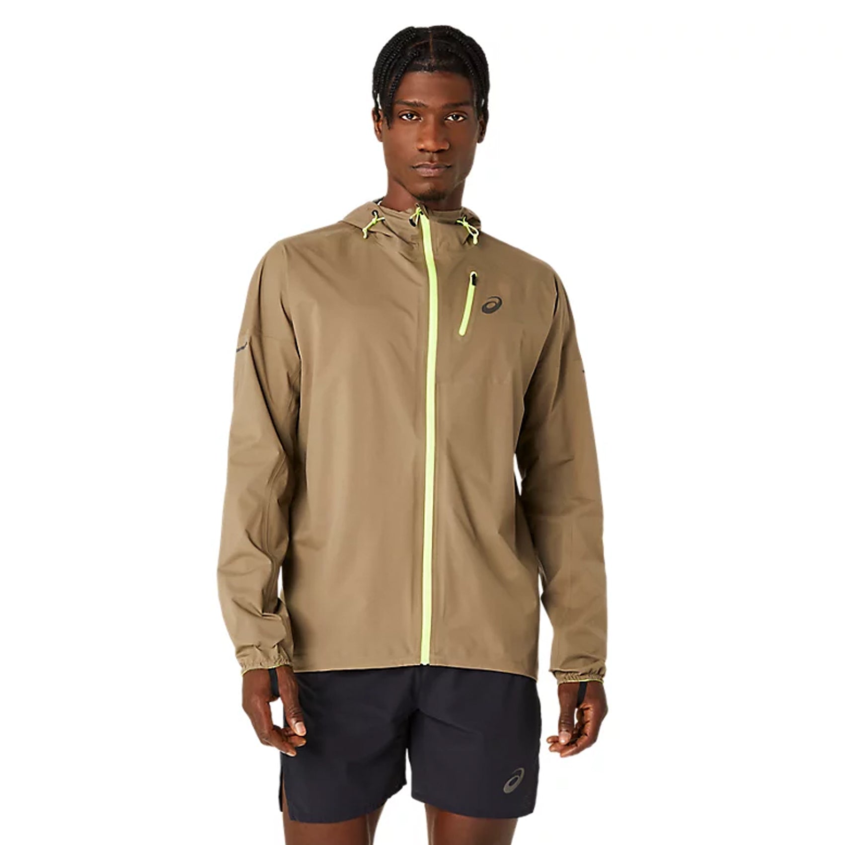 ASICS Men's FujiTrail Waterproof Running Jacket - Lightweight Hiking & Trail Running Windbreaker for Outdoor Adventures