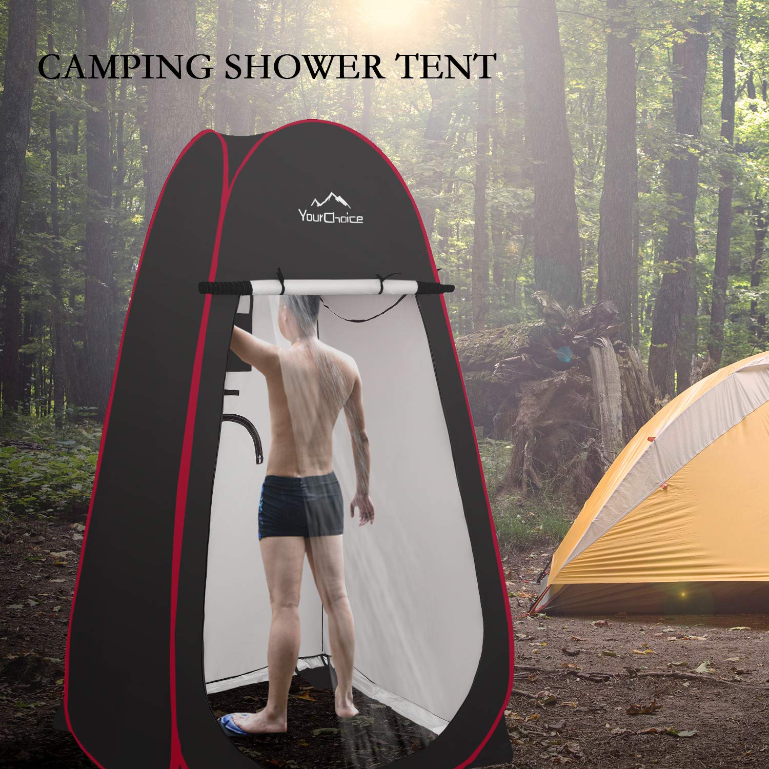 6.89FT Oversized Pop Up Privacy Tent for Camping - Portable Shower Changing Room & Outdoor Toilet Shelter | Perfect for Beach, Hiking, and Backpacking Trips