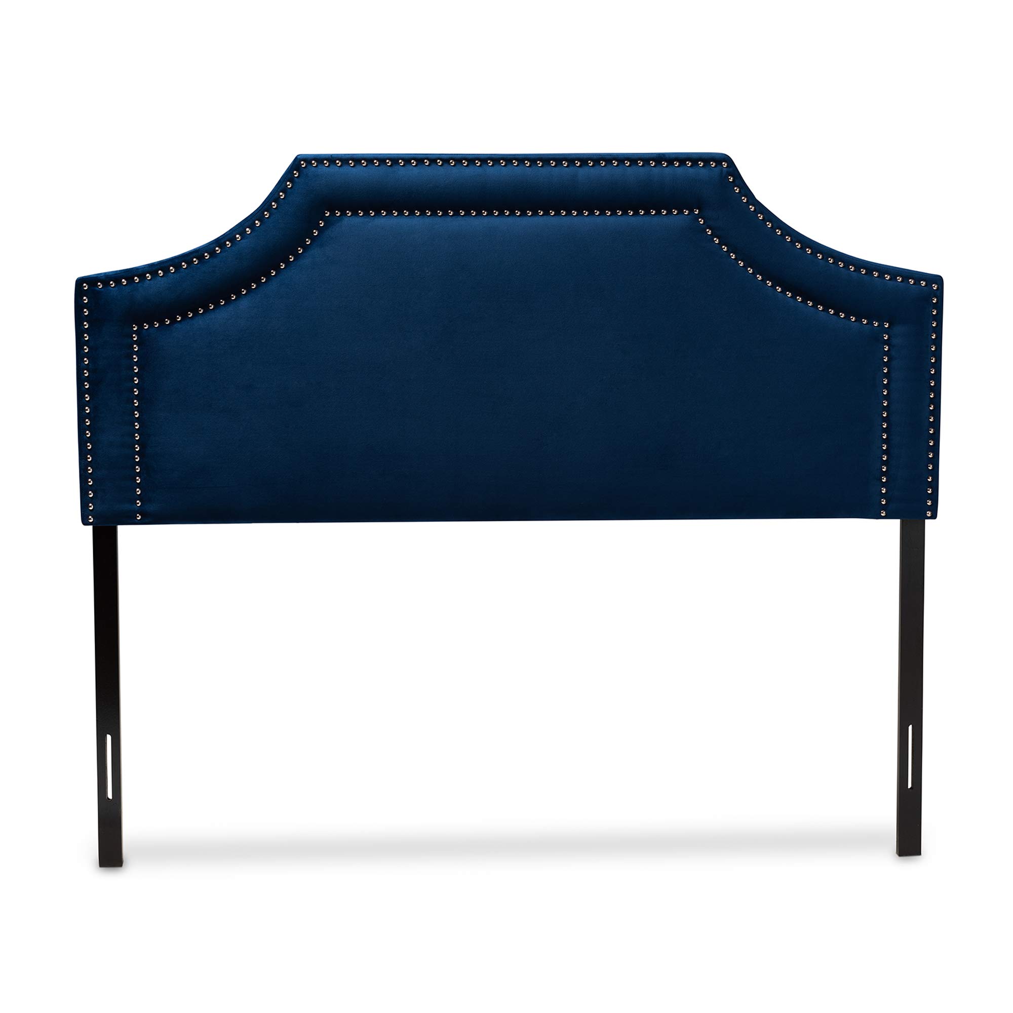 Baxton Studio Upholstered Queen Size Headboard - Navy Blue Fabric Bed Frame for Modern Bedroom Decor | Perfect for Master Bedroom, Guest Room & Apartment