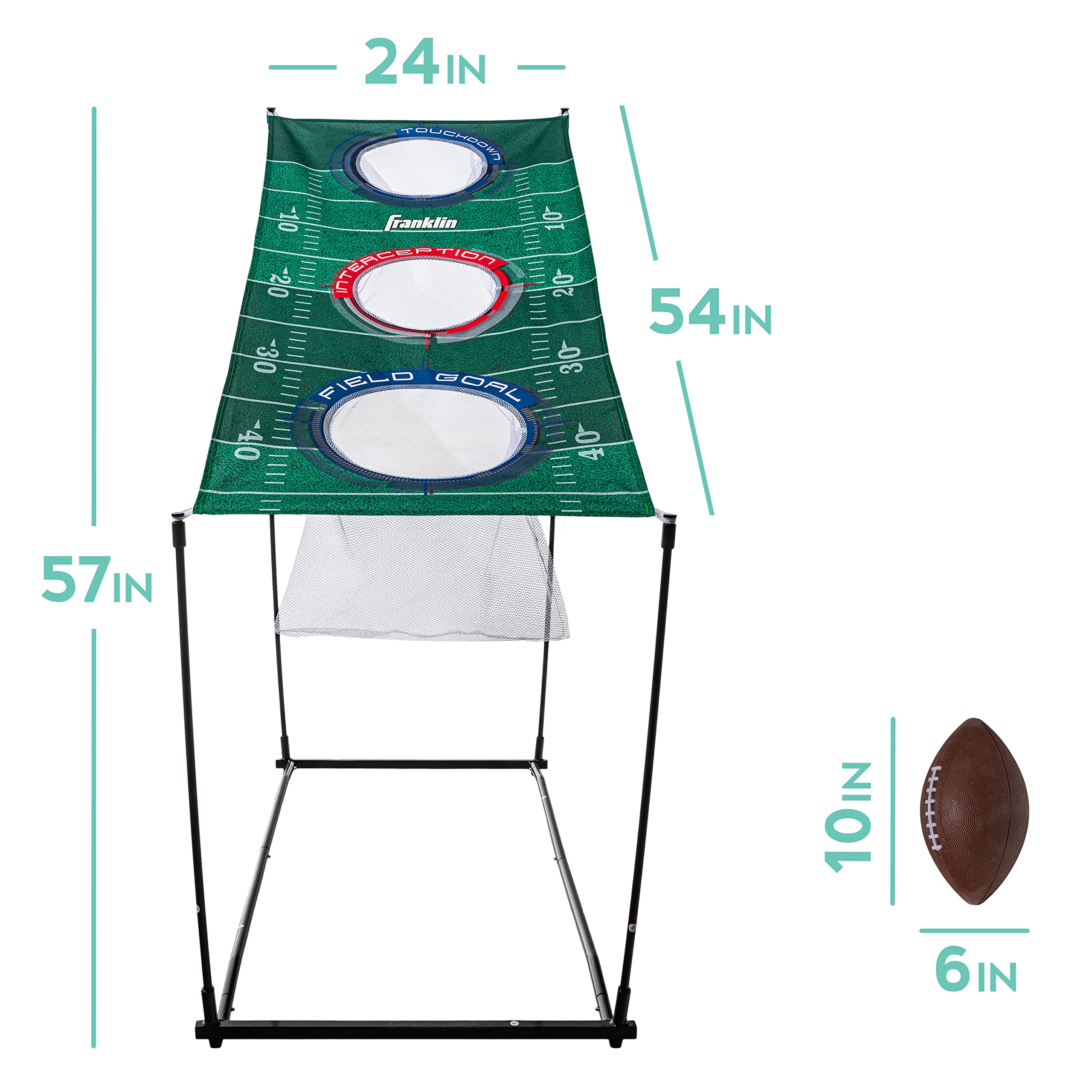 Franklin Sports QB Cornhole Set - 3 Hole Cornhole Target with Footballs - Perfect for Tailgate Parties, Backyard Games, and Outdoor Fun - Football Toss Game for Adults and Kids