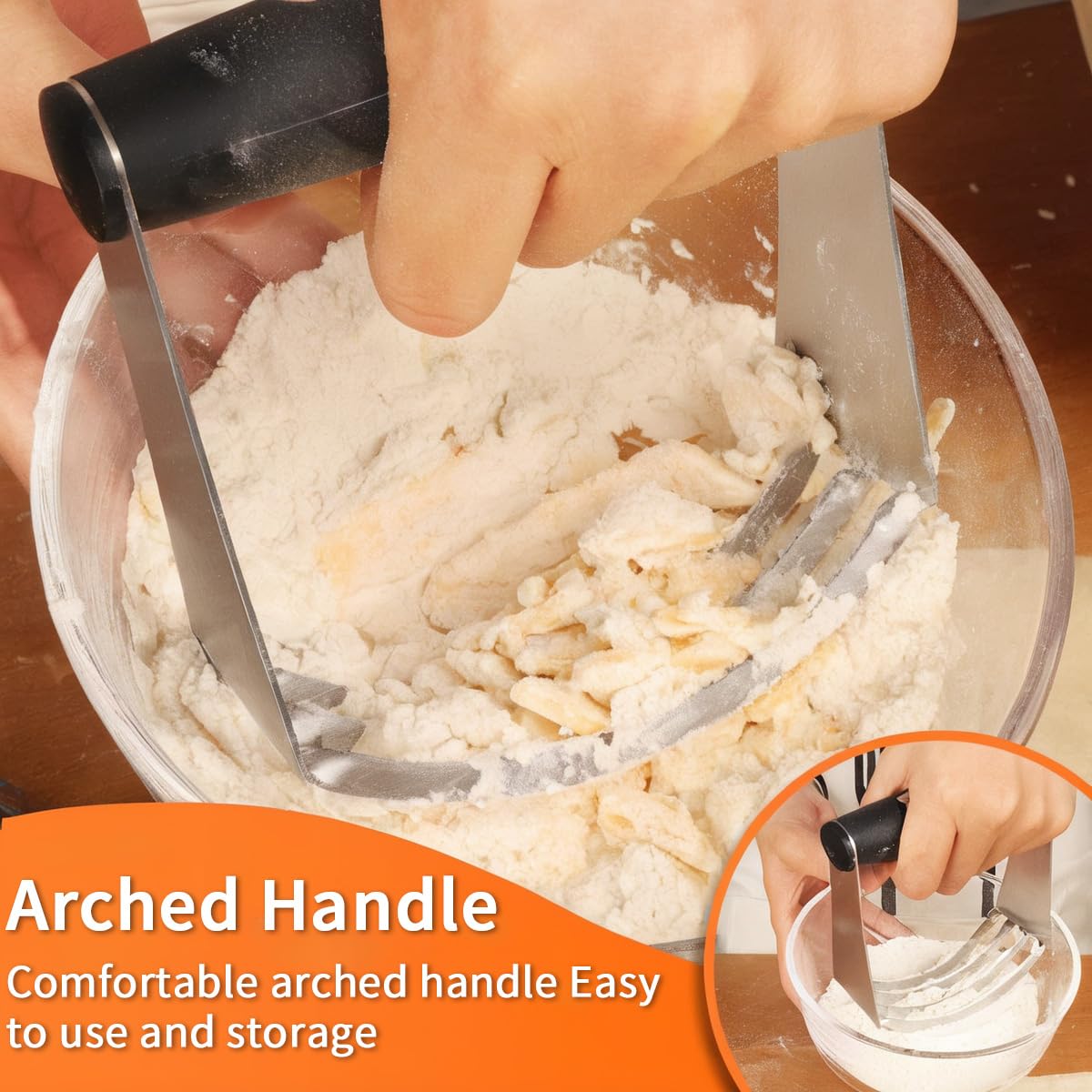 Professional Stainless Steel Pastry Scraper, Dough Blender & Biscuit Cutter Set (3-Piece) - Heavy Duty Baking Tools with Ergonomic Rubber Grip for Cookies, Pies & Bread Making - Perfect Gift for Bakers & Home Chefs