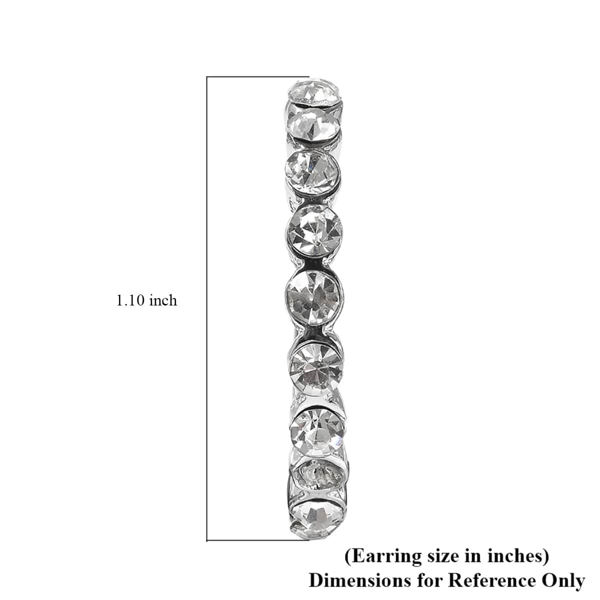 3-Piece White Crystal Silvertone Red Enamel Cross Hoop Earrings Set - 0.02 Ct Christian Religious Jewelry for Women | Catholic Faith Gifts, Birthday Present, Church Wear & Special Occasion Accessories