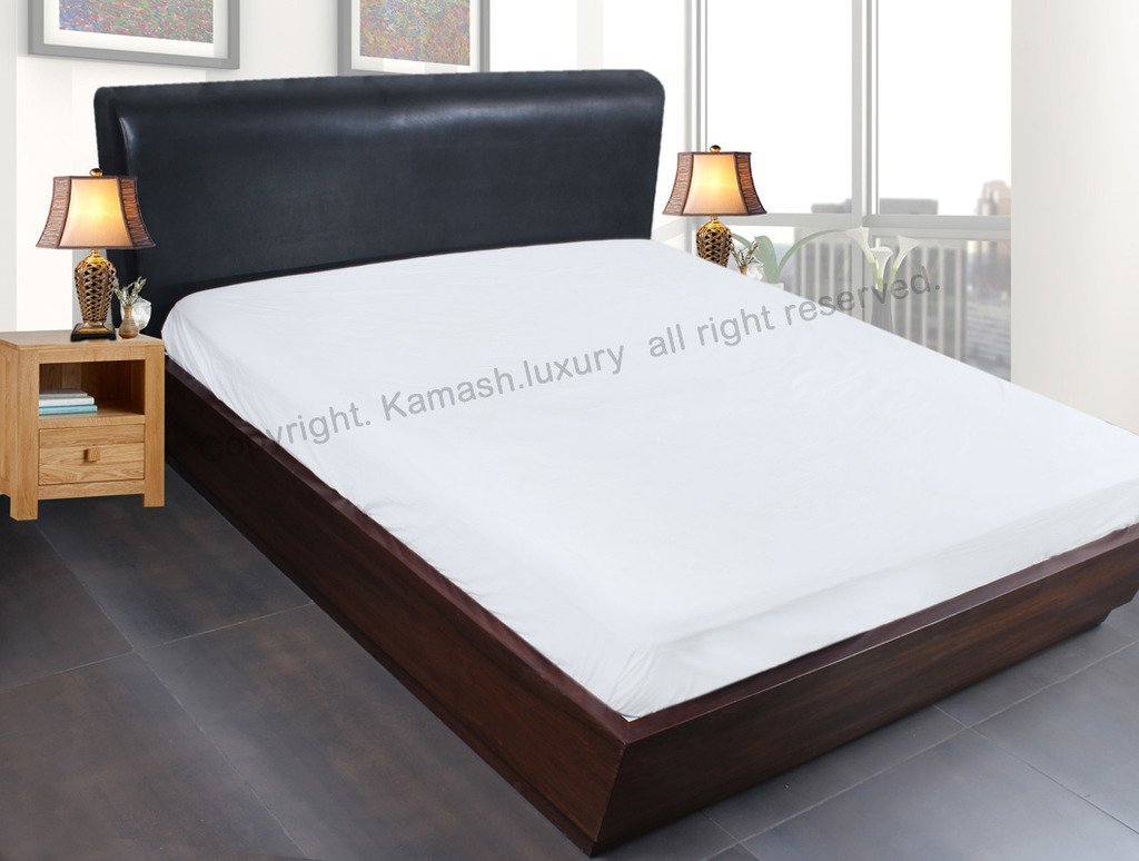 California King Fitted Sheet 72x84x17 - Deep Pocket Elastic Bed Sheet - Soft & Breathable Cotton Blend - White - Perfect for Master Bedroom & Guest Room