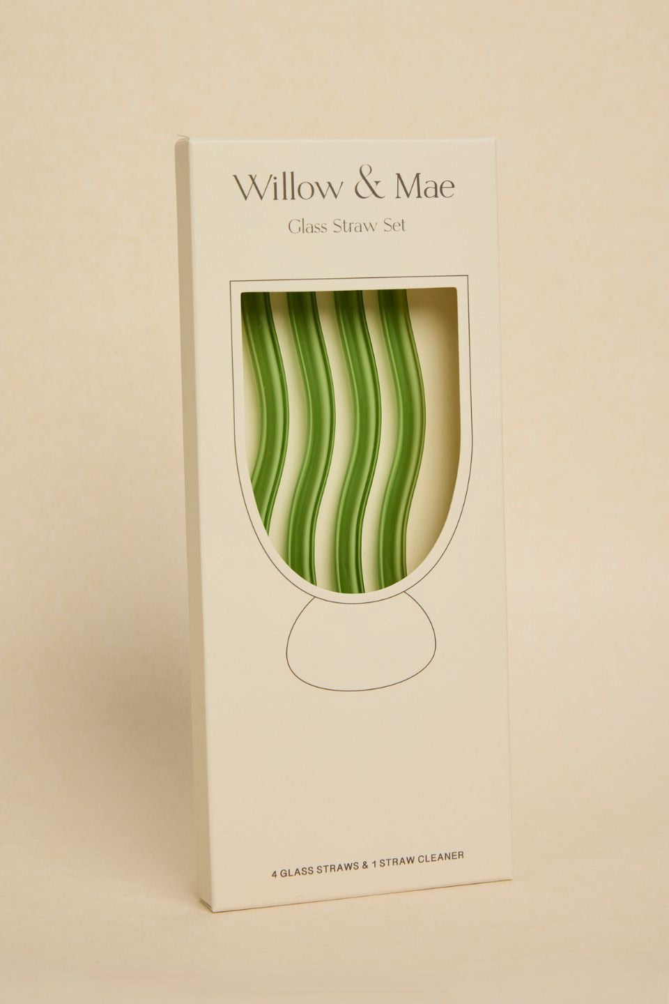 Eco-Friendly Reusable Glass Drinking Straws Set of 4 - BPA-Free Curved Design for Smoothies, Cocktails & Iced Beverages - Perfect for Home, Cafe & Restaurant Use