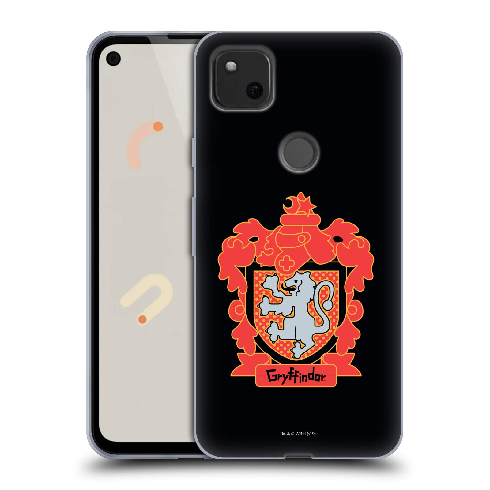 Harry Potter Gryffindor Crest Deathly Hallows Soft Gel Case for Google Pixel 4a | Officially Licensed by Head Case Designs | Perfect for Fans, Daily Use, and Gift Giving