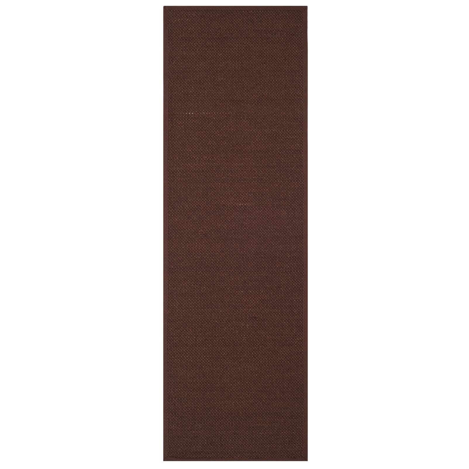 SAFAVIEH Natural Fiber Collection Area Rug - 9' x 12' Chocolate & Dark Brown Sisal Rug with Rustic Farmhouse Border | Easy Care, Durable for High Traffic Areas | Perfect for Living Room, Bedroom, Dining Room & Home Office (NF133D)