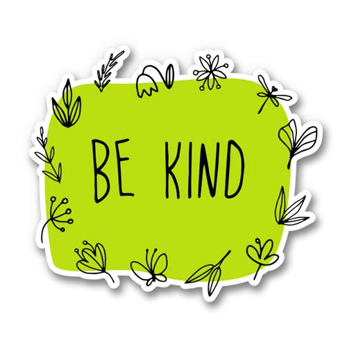Be Kind Cute Floral 8-Inch Vinyl Sticker - Waterproof Decal for Car, Laptop, iPad - Perfect for Personalizing Devices & Home Decor