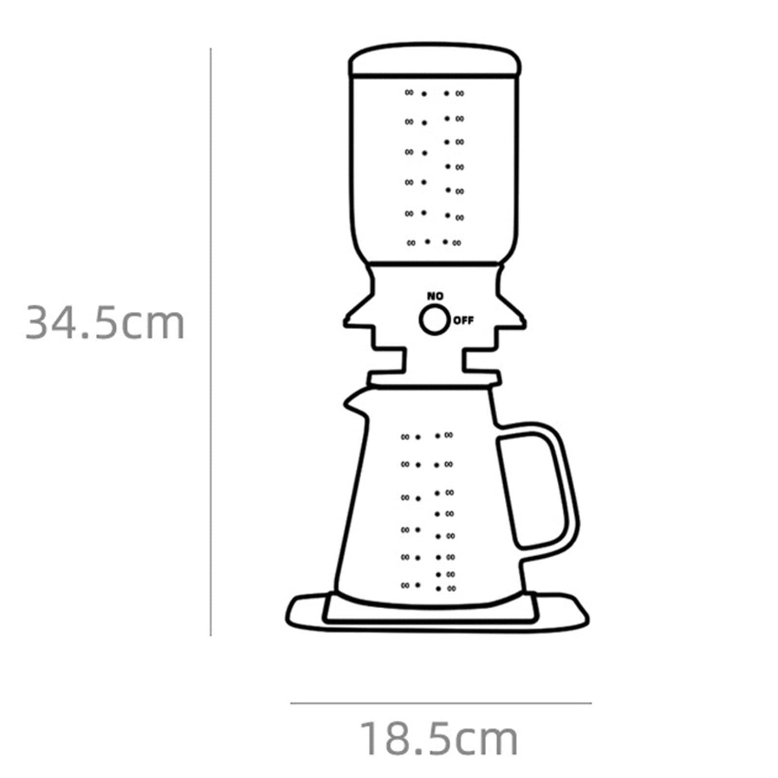 800ML Glass Cold Brew Coffee Maker with Adjustable Drip - Reusable Ice Drip Coffee Pot for Espresso, Iced Coffee & Cold Brew - Perfect for Home, Office & Outdoor Use
