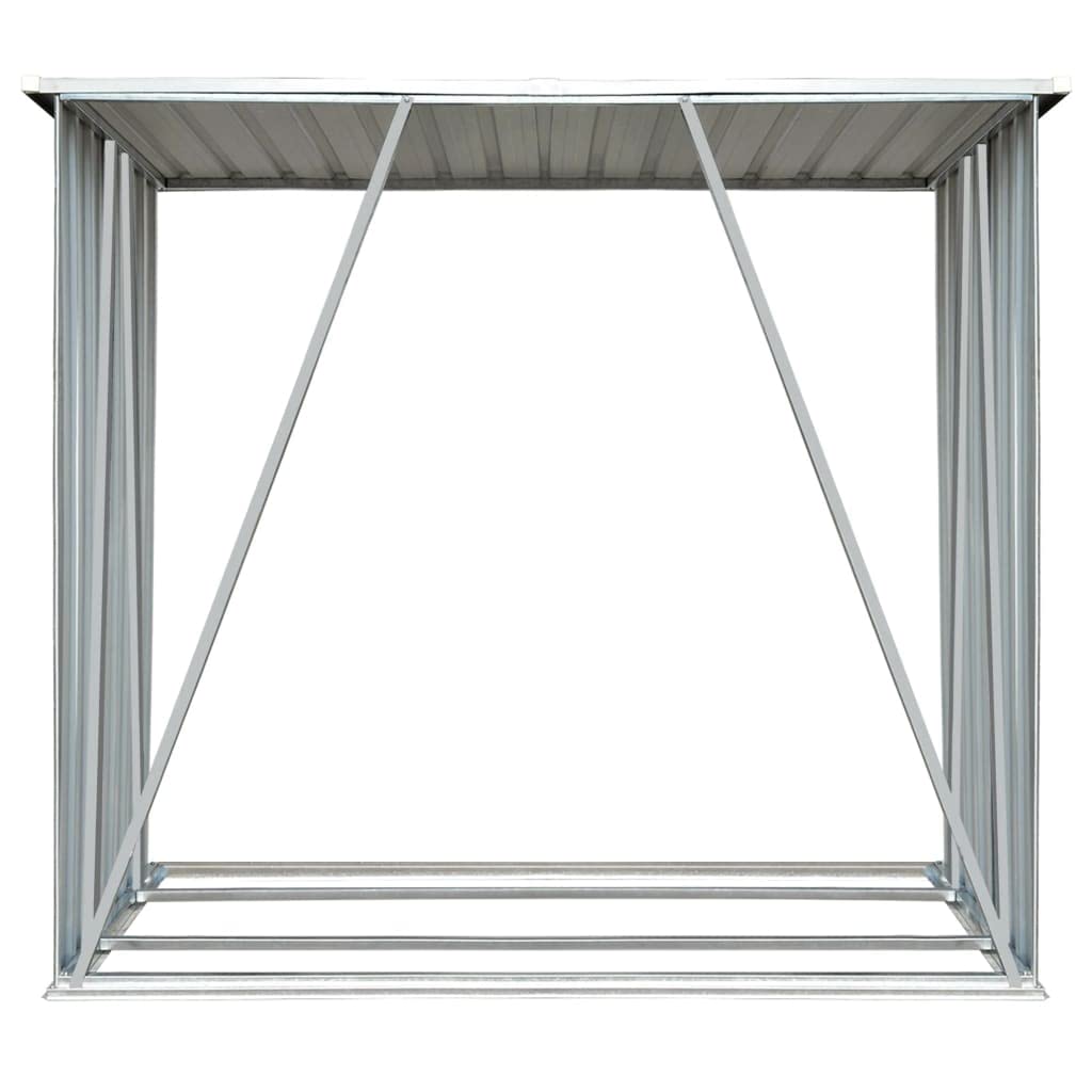 CHARMMA Heavy-Duty Galvanized Steel Firewood Storage Shed - 64.2