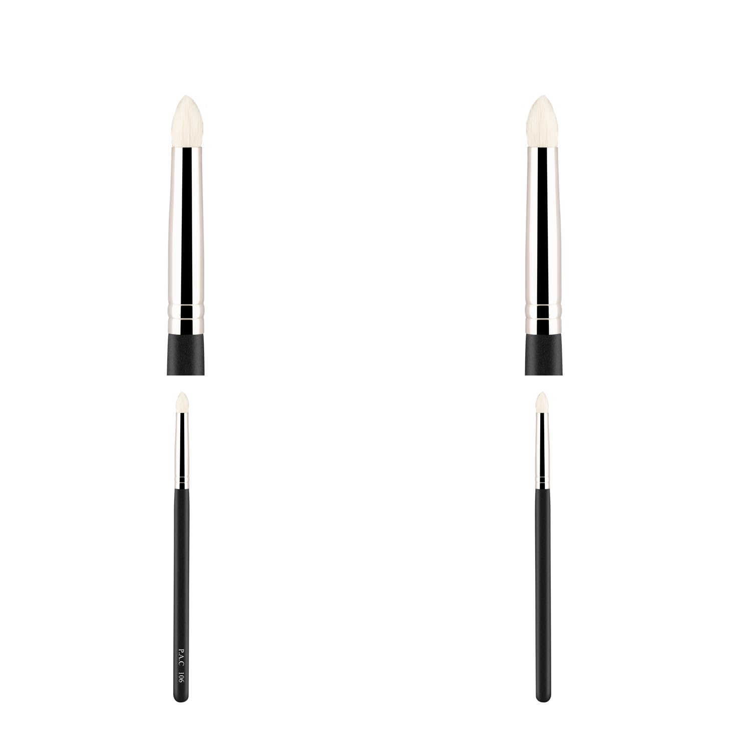 PAC Eyeshadow Brush - 106 | Professional Synthetic Bristle Makeup Brush for Blending & Setting Eyeshadow Powder | Sheer Coverage Application | Vegan & Cruelty-Free | Perfect for Everyday Makeup & Professional Makeup Artists (Black, 1 Brush)