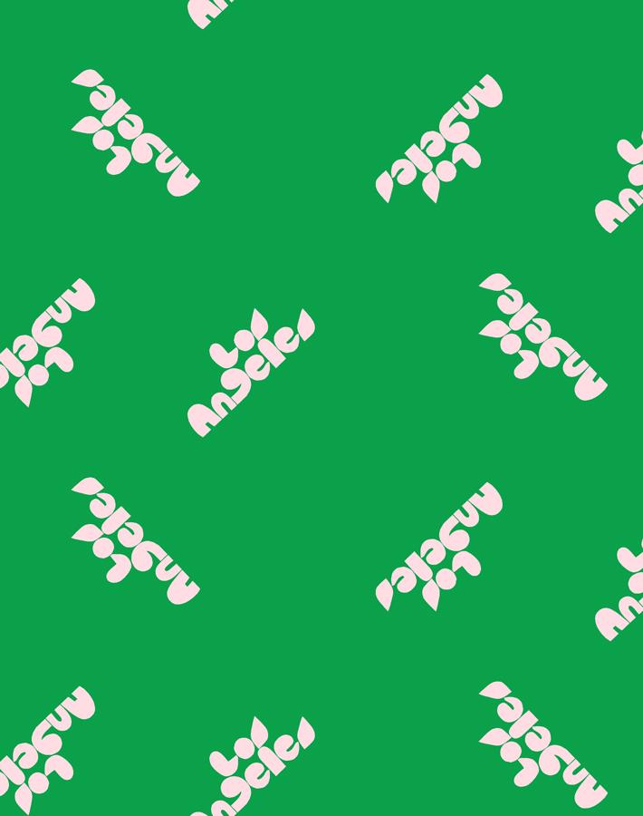 Clare V. Los Angeles Wallpaper - Pink & Green Floral Design for Home Decor, Bedroom & Living Room Accent Wall