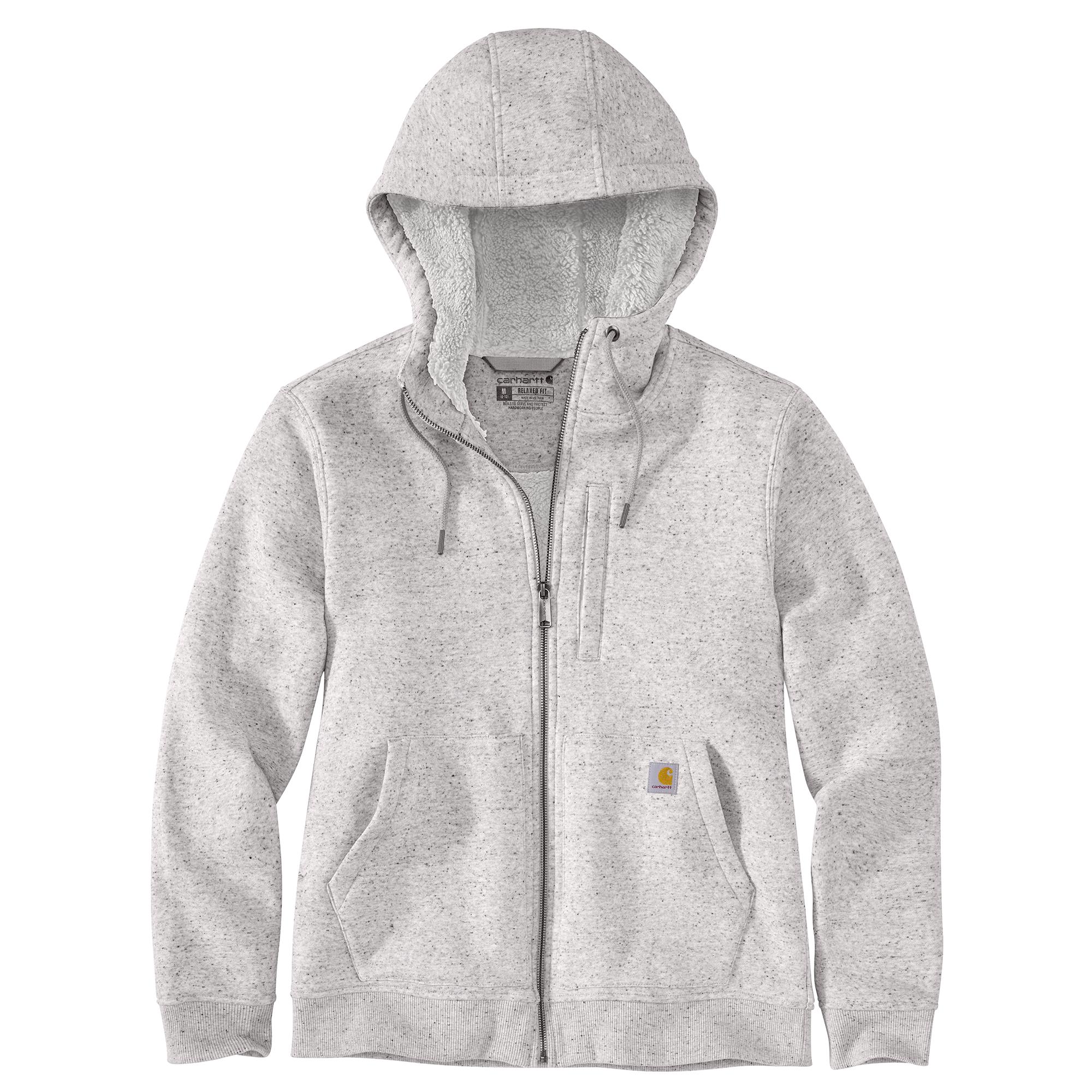 Carhartt Women's Relaxed Fit Sherpa Lined Full Zip Hoodie Jacket - Warm Fleece Lined Winter Pullover for Outdoor Work & Casual Wear