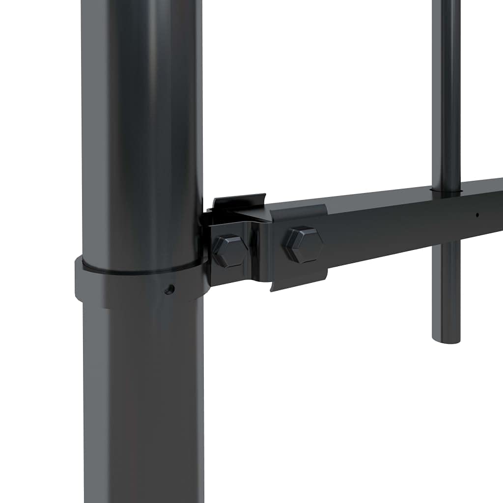 SKM 5.5ft Black Steel Garden Fence with Spear Top - Durable Outdoor Decorative Fencing for Yard, Lawn, and Property Protection | Perfect for Home Gardens, Landscaping, and Pet Safety